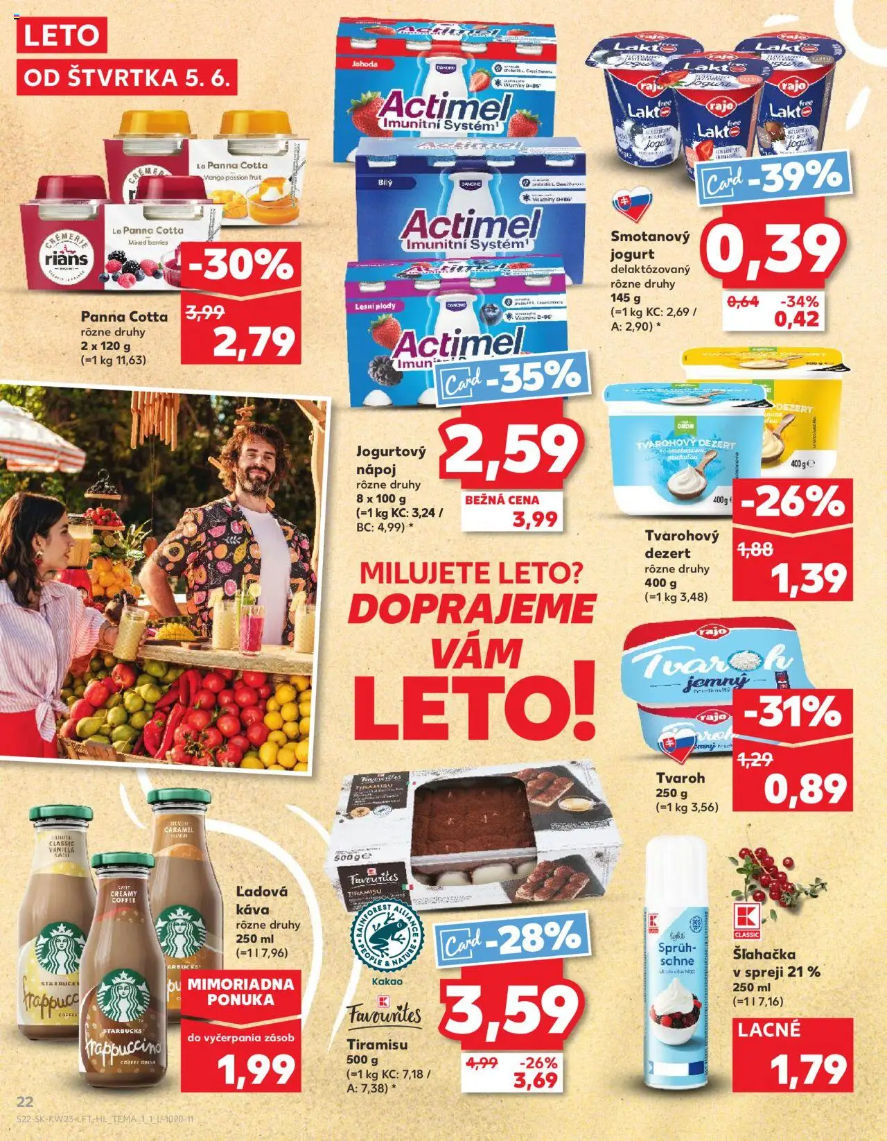 Nové Kaufland akcie – leták je platný od 05.06.2025 | Strana: 22 | Produkty: Jogurt, Káva, Tvaroh, Šľahačka