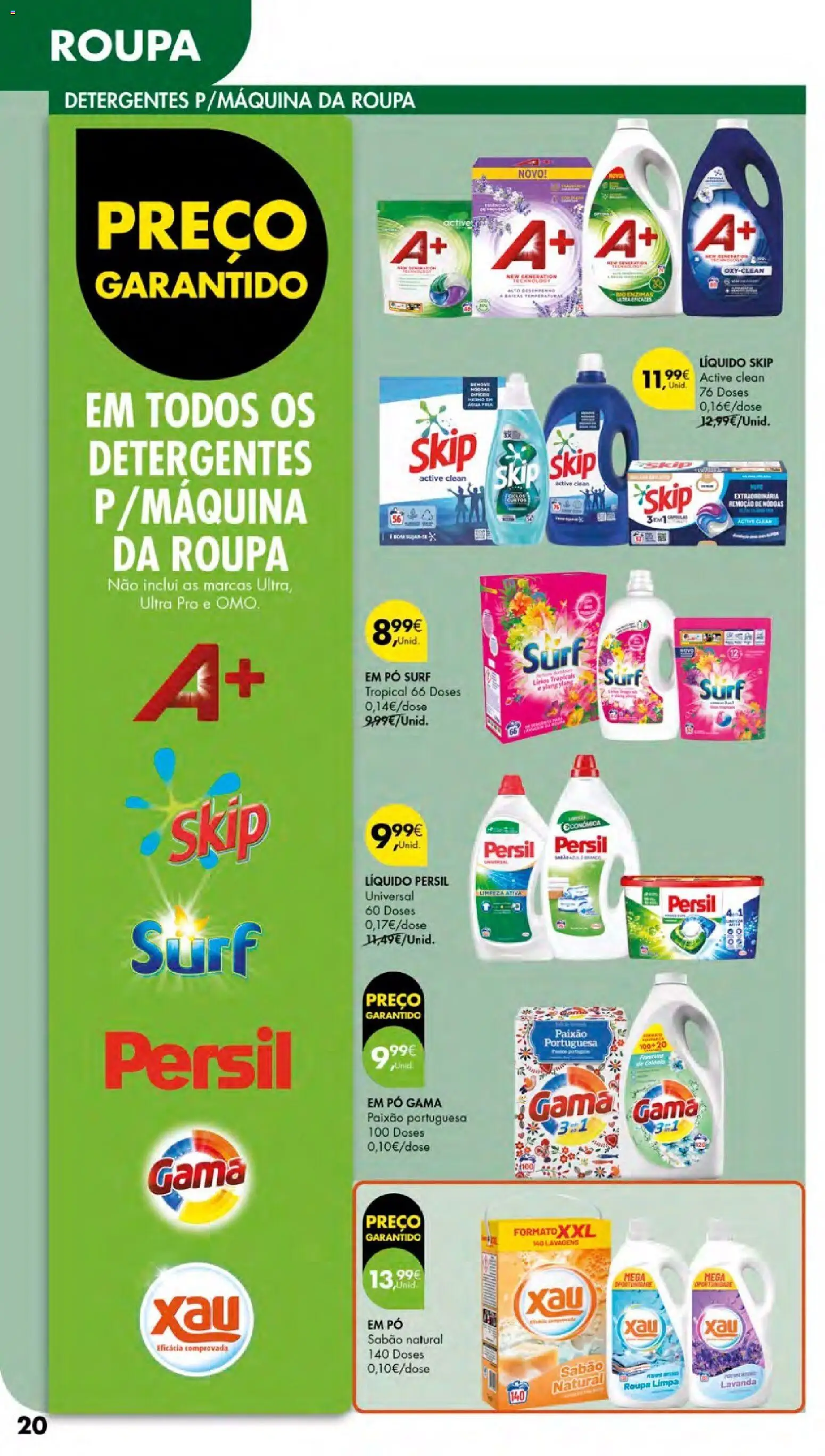 Pingo Doce - Cuidados Pessoais e para o Lar Açores │ válido de 26.02.2026 | Página: 20 | Produtos: Agua, Pó, Sabão, Detergente