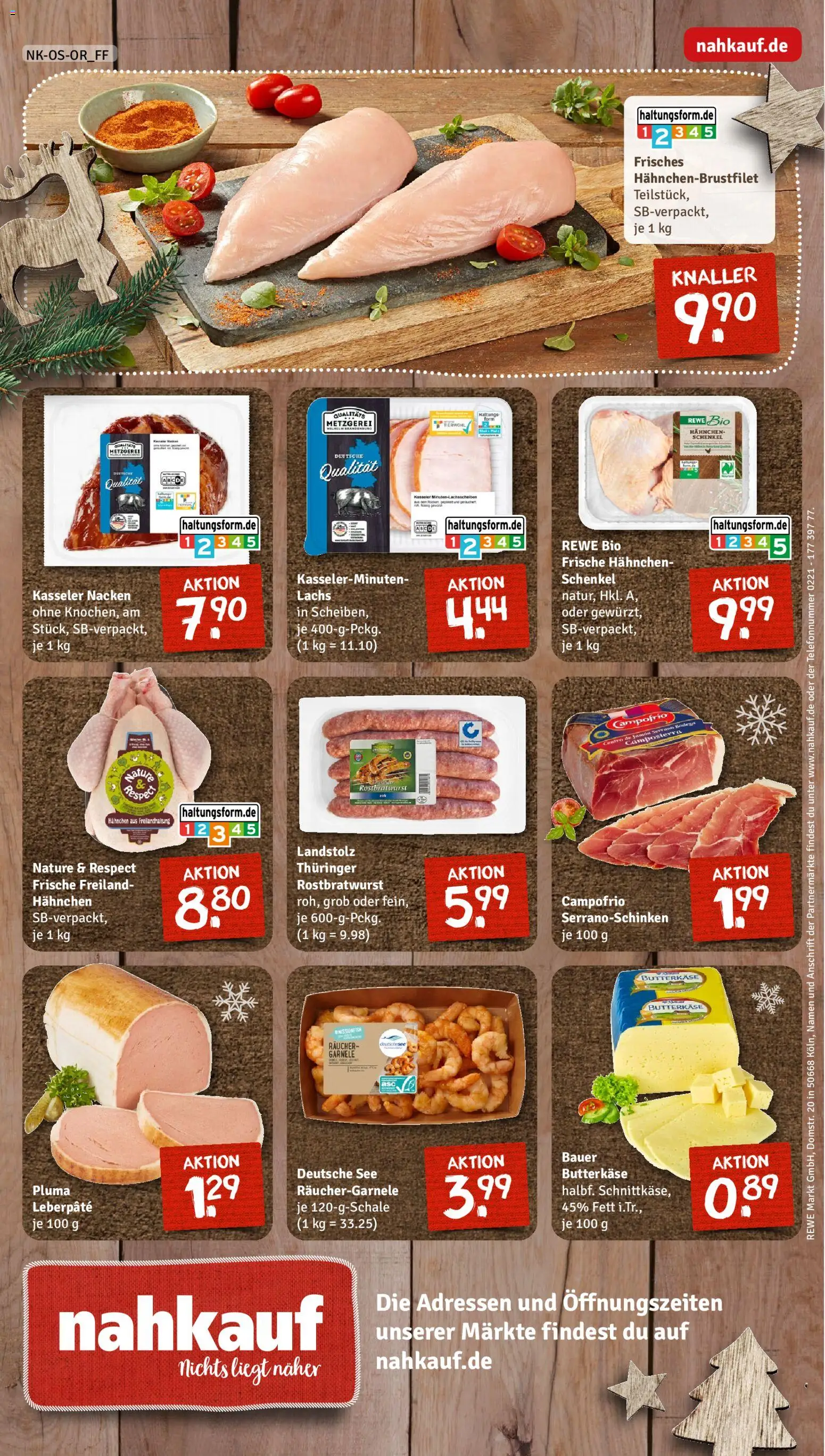 Nahkauf Prospekt – gültig ab 08.12.2025 | Seite: 8 | Produkte: Hahnchen, Kasseler nacken, Lachs
