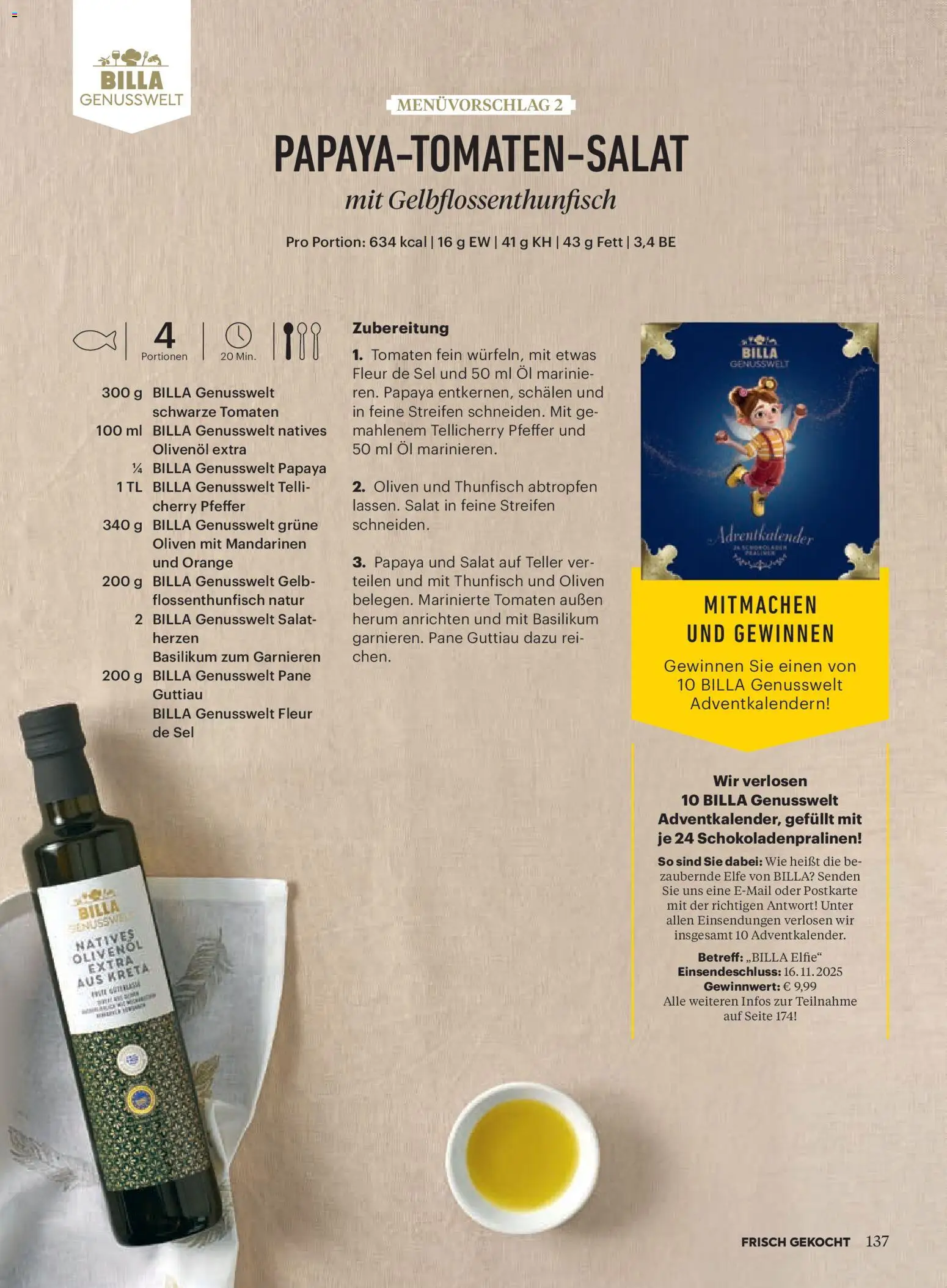 Billa  Frisch Gekocht gültig ab 01.11.2025 | Seite: 133 | Produkte: Salat, Pfeffer, Szeder, Tomaten