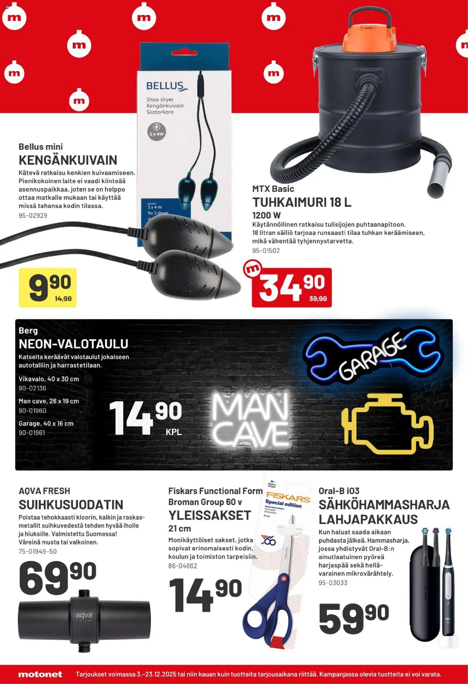 Motonet tarjoukset – voimassa 03.12.2025 alkaen | Sivu: 12 | Tuotteet: Hella, Sähköhammasharja, Voi