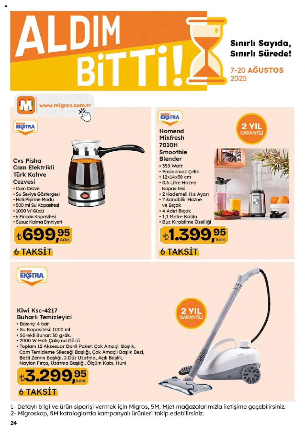 Migros Katalog - Migroskop - 07.08.2025 tarihinden itibaren geçerlidir | Sayfa: 114 | Ürünler: Blender, Kahve, Su, Kablo