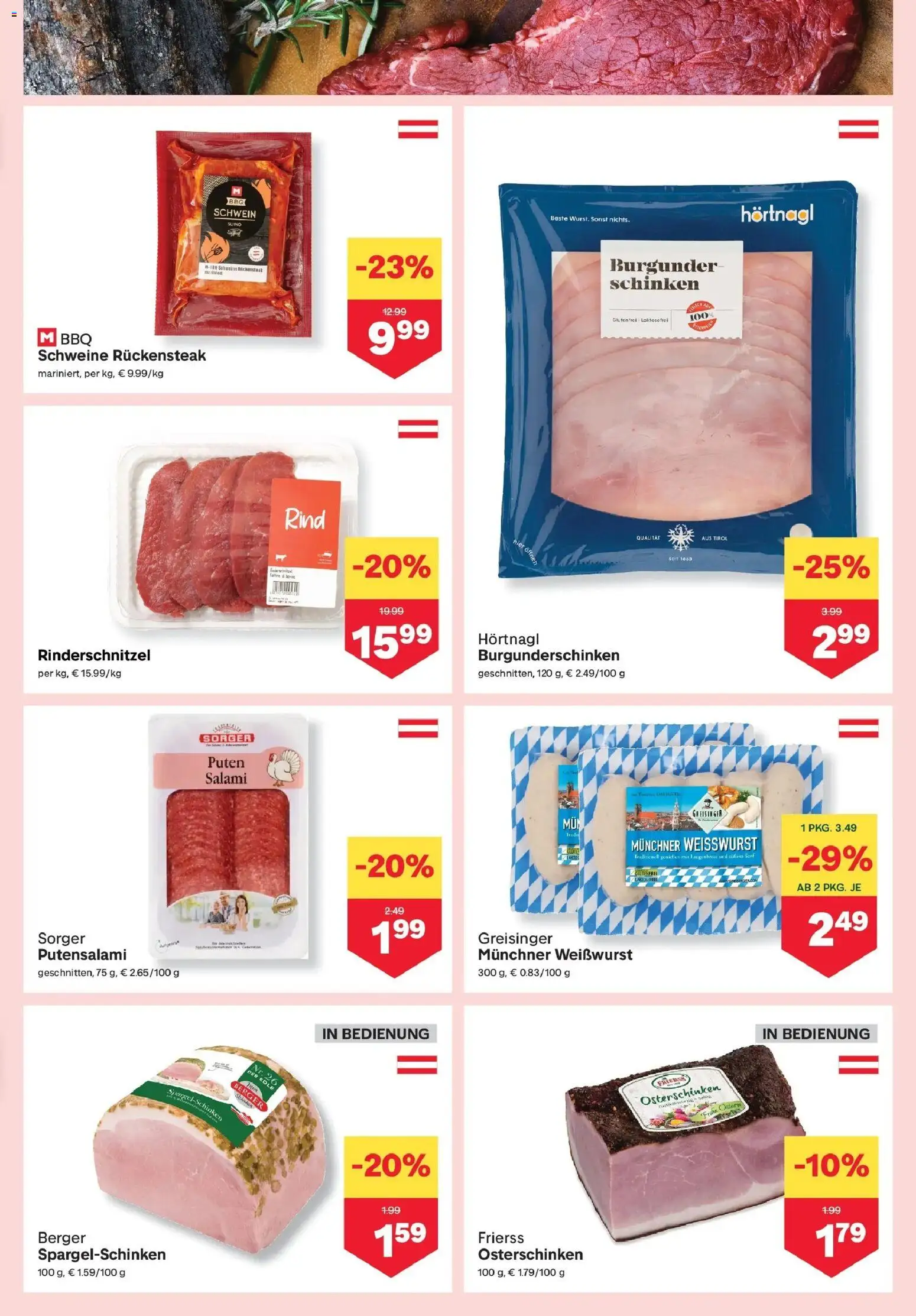 MPREIS Saalbach gültig ab 09.04.2026 | Seite: 3 | Produkte: Salami, Schinken