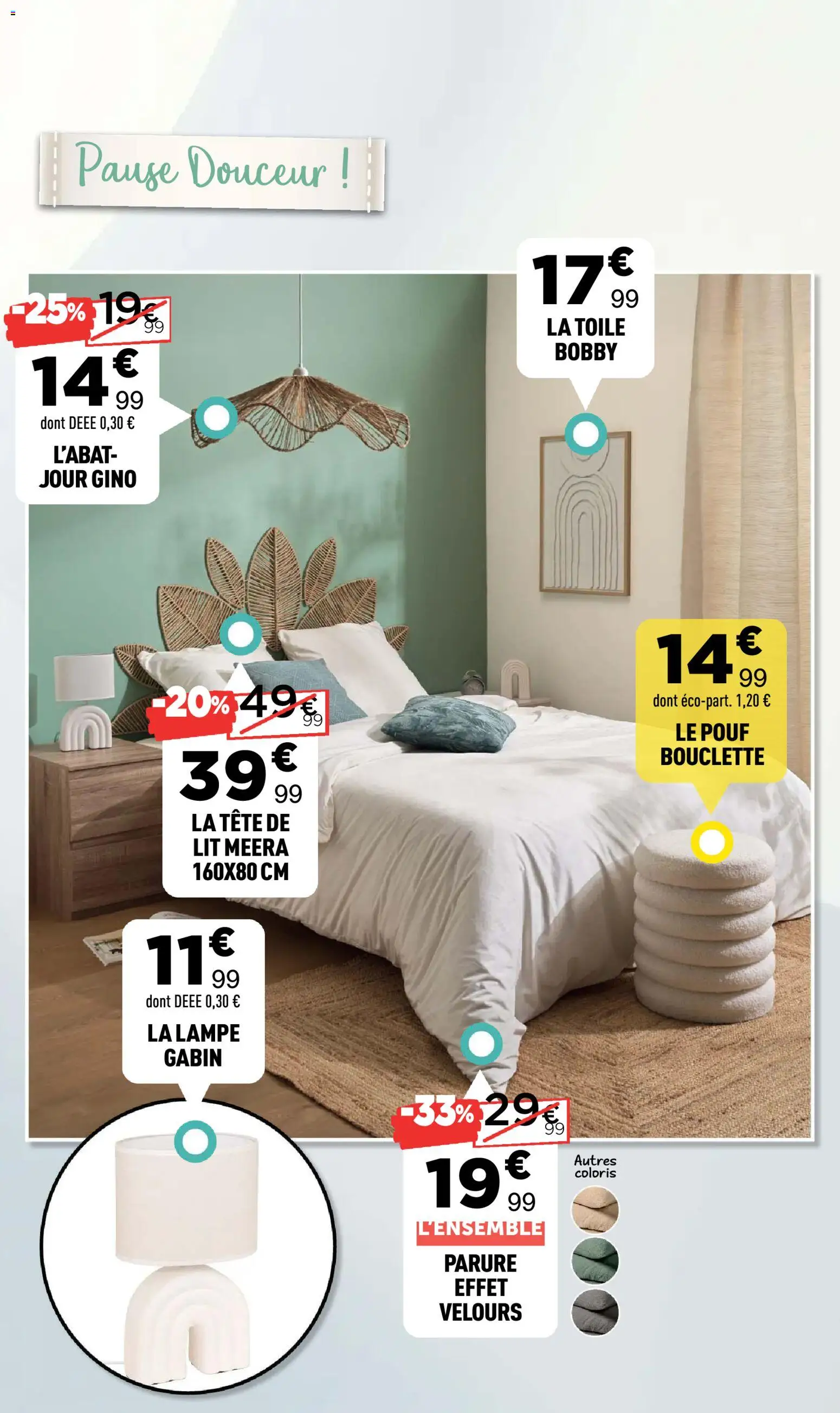 {H1} | Page: 4 | Produits: Tête de lit, Lit, Lampe