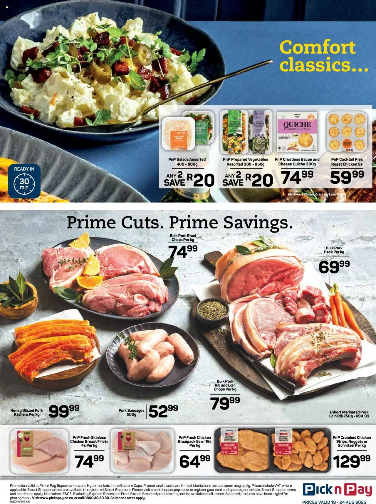 Pick n Pay Eastern Cape - Weekly Specials │ valid from 18.08.2025 | Page: 6 | Products: Cheese, Chicken, Pasta, Bacon