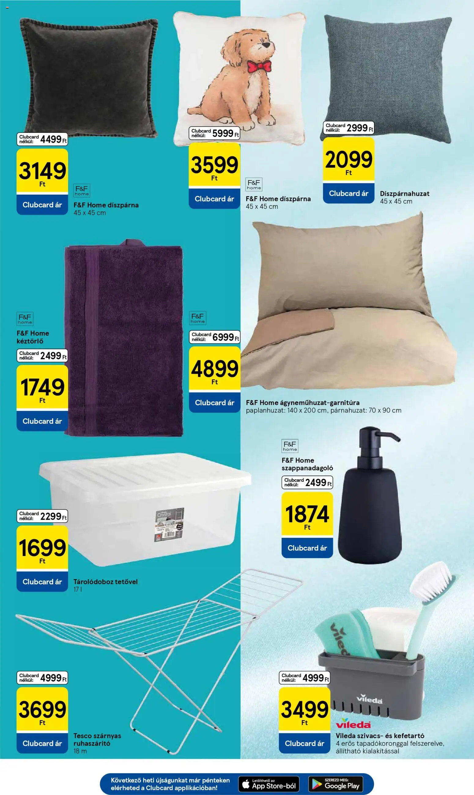 Tesco akciós ujság - amely érvényes a következő dátumtól: 02.01.2026 | Oldal: 29 | Termékek: Párnahuzat, Tárolódoboz, Ruhaszárító, Vileda