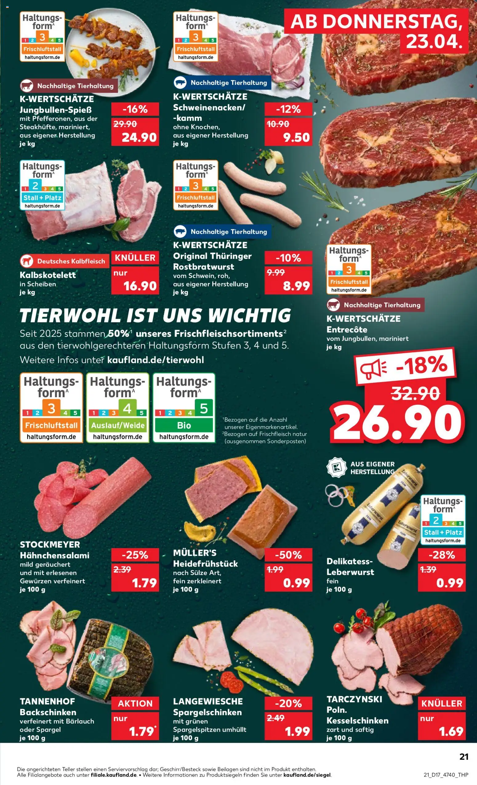 Kaufland Prospekt Hannover	 – gültig ab 23.04.2026 | Seite: 21 | Produkte: Entrecote, Spargel