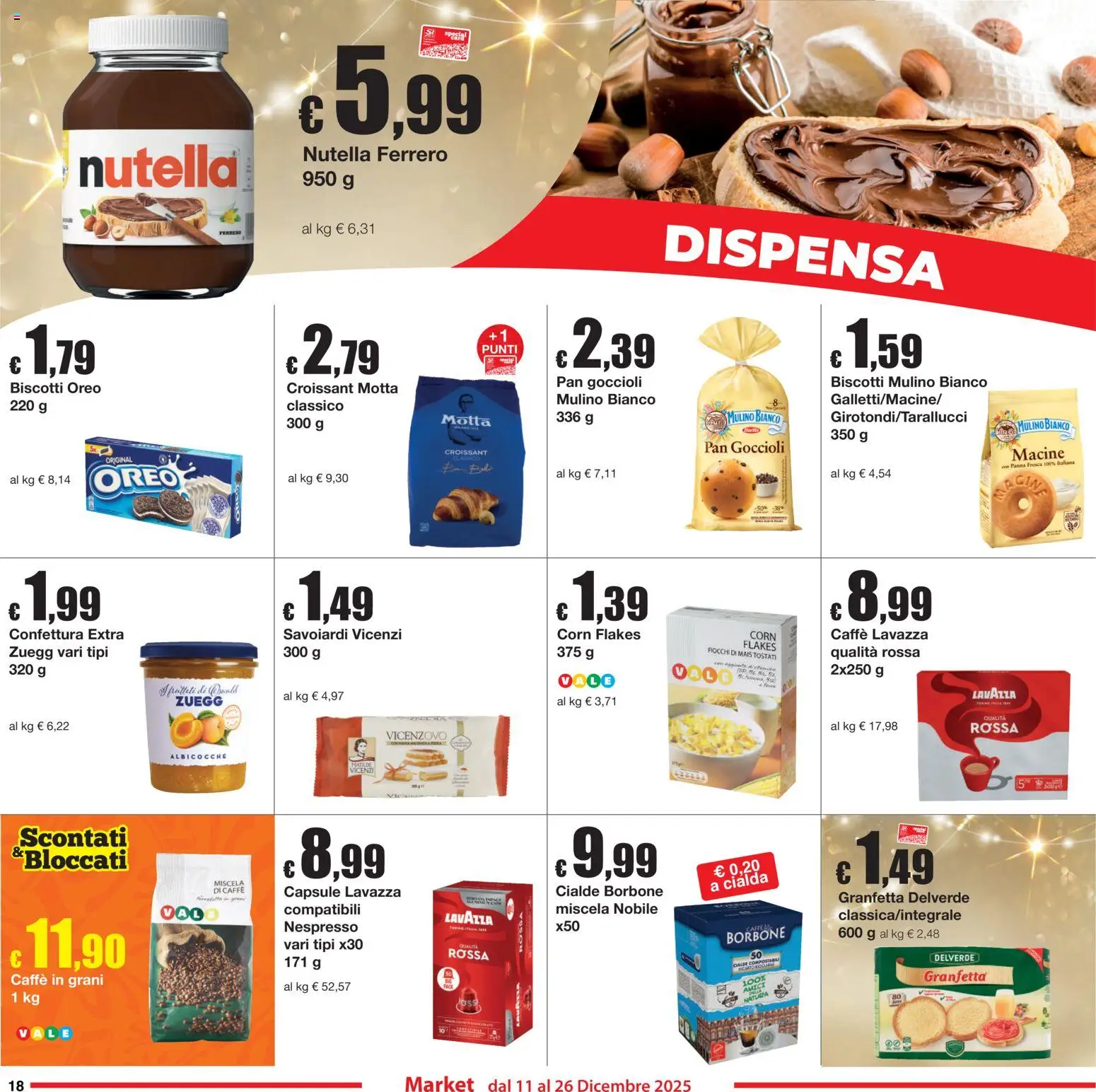 Volantino Sì con Te del 11.12.2025 | Pagina: 18 | Prodotti: Panna, Albicocche, Lavazza, Cialde borbone