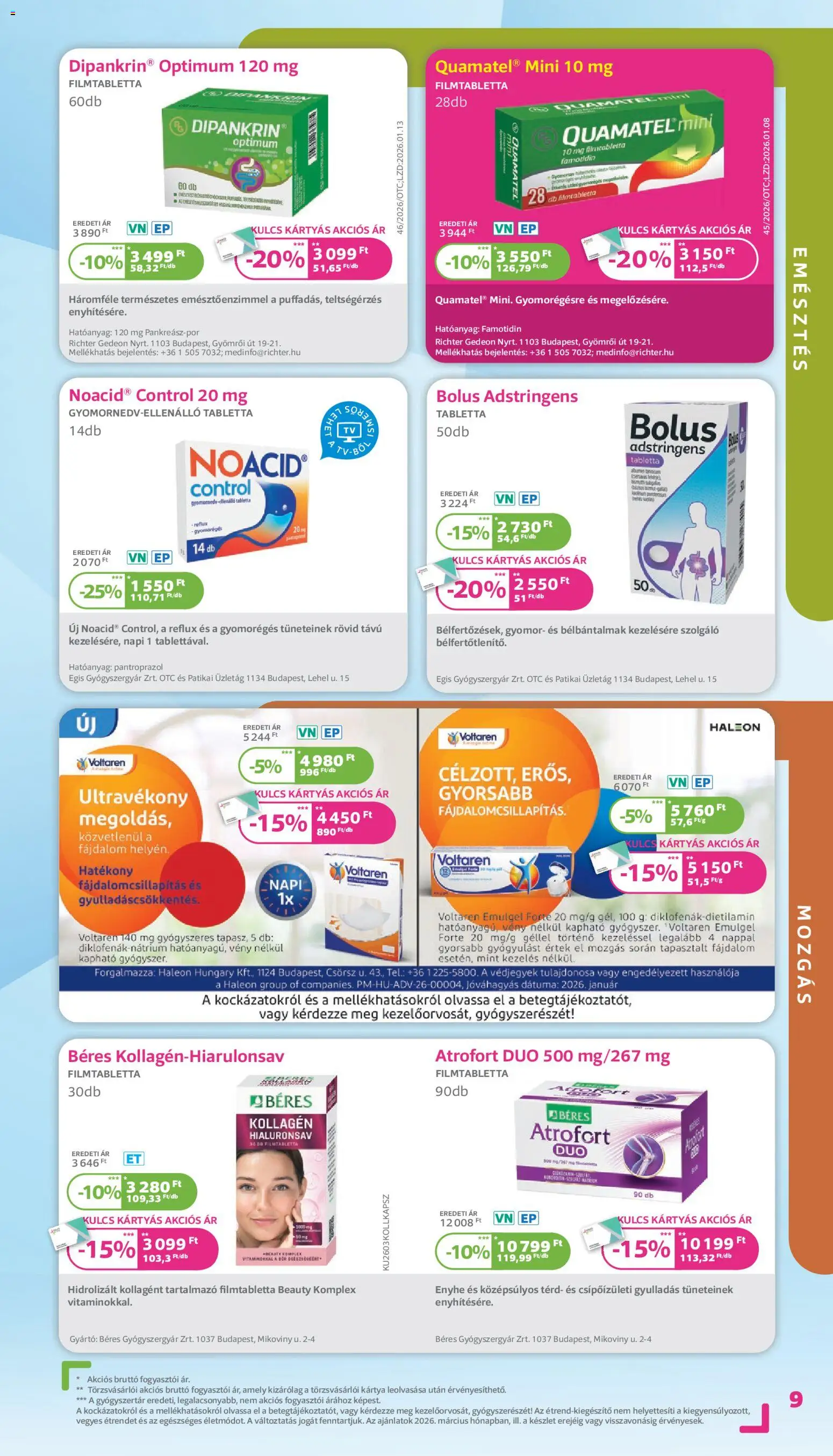 Kulcs Patika akciós ujság - amely érvényes a következő dátumtól: 01.03.2026 | Oldal: 9 | Termékek: Kollagén