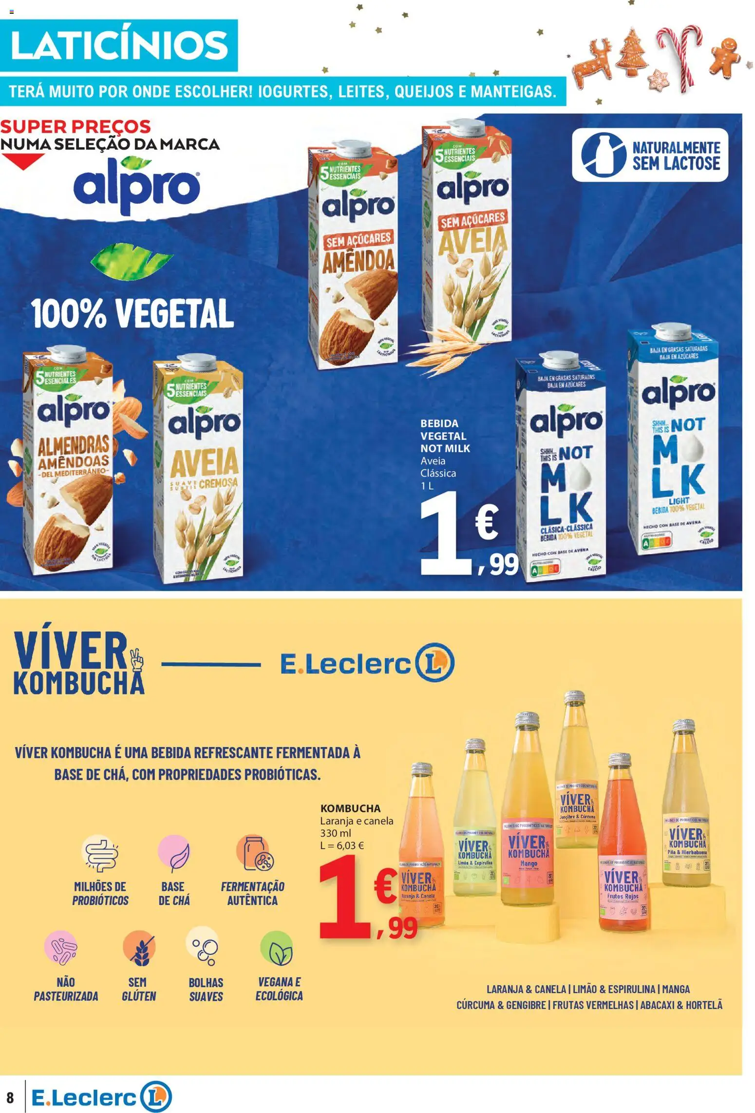 E.Leclerc folheto │ válido de 06.11.2025 | Página: 8 | Produtos: Hortelã, Probióticos, Base, Bebida