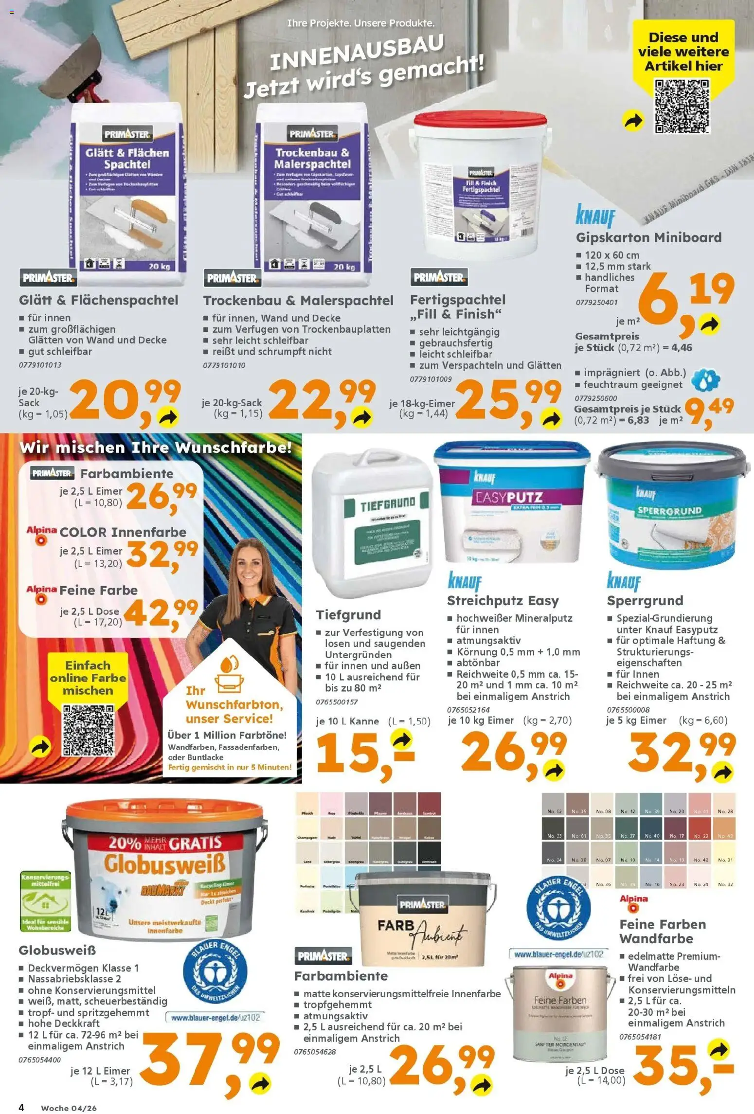 Globus Baumarkt prospekt Dresden	 – gültig ab 19.01.2026 | Seite: 4 | Produkte: Decke, Tür, Finish, Wandfarbe