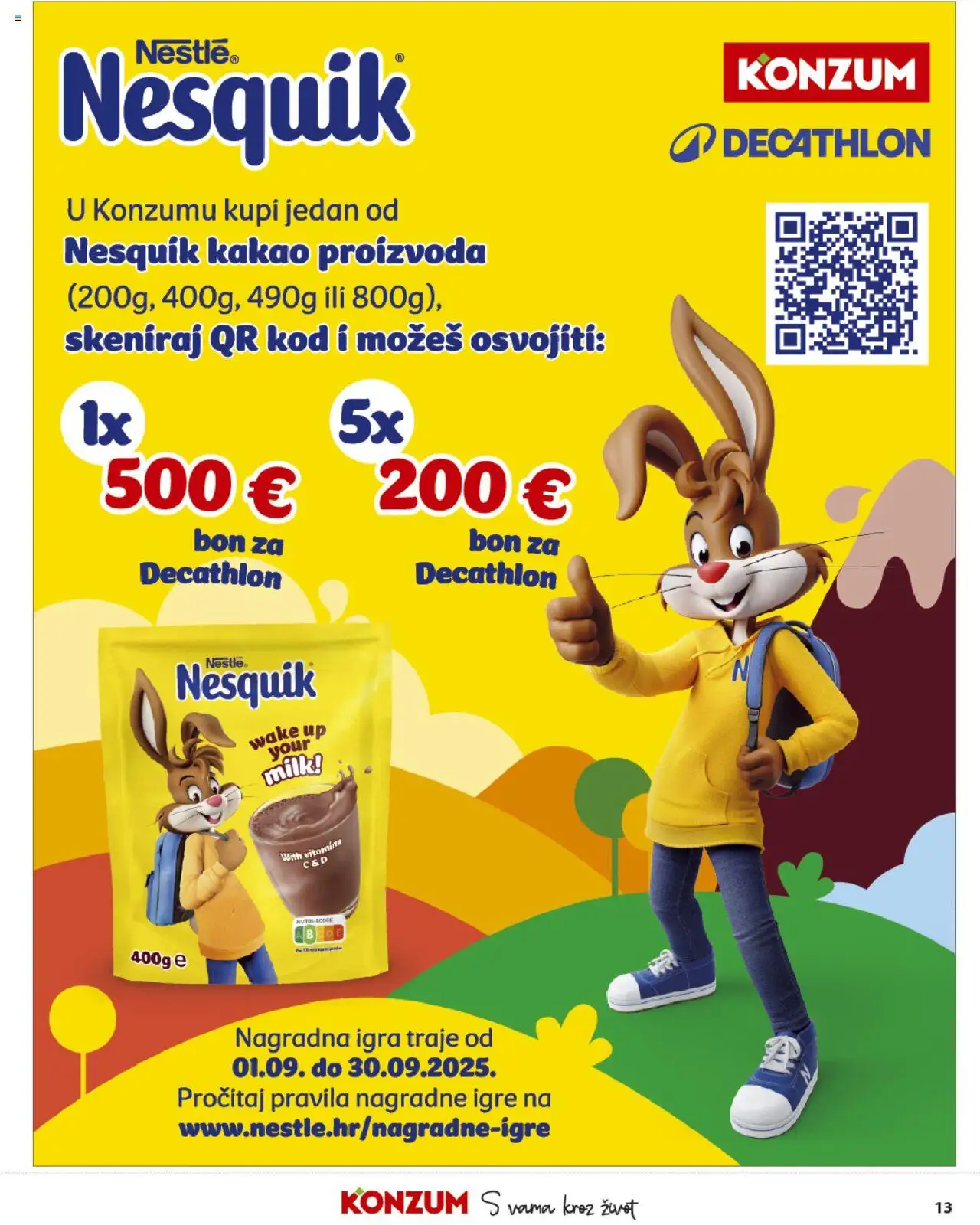 Konzum HR akciós ujság - amely érvényes a következő dátumtól: 27.08.2025 | Oldal: 13 | Termékek: Nesquik