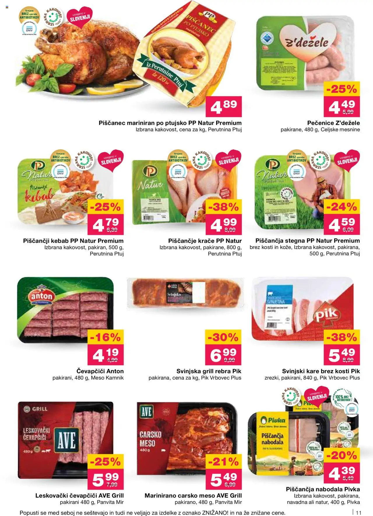 Novi Mercator katalog ponudbe – veljaven od 02.10.2025 | Stran: 11 | Izdelki: Čevapčiči, Nabodala, Grill