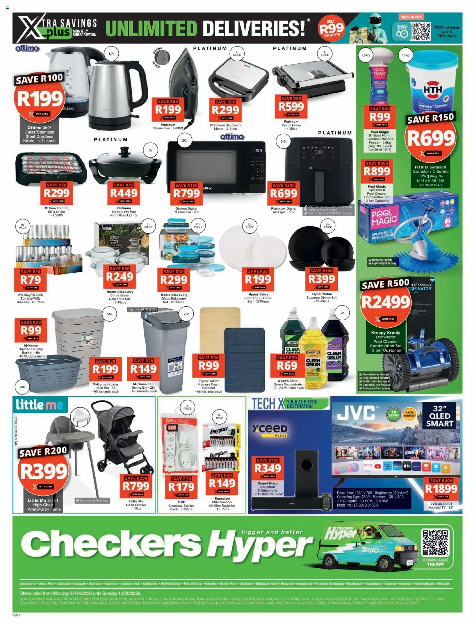 New Checkers catalogue – valid from 27.04.2026 | Page: 4 | Products: USB, Kettle, Microwave, Air fryer