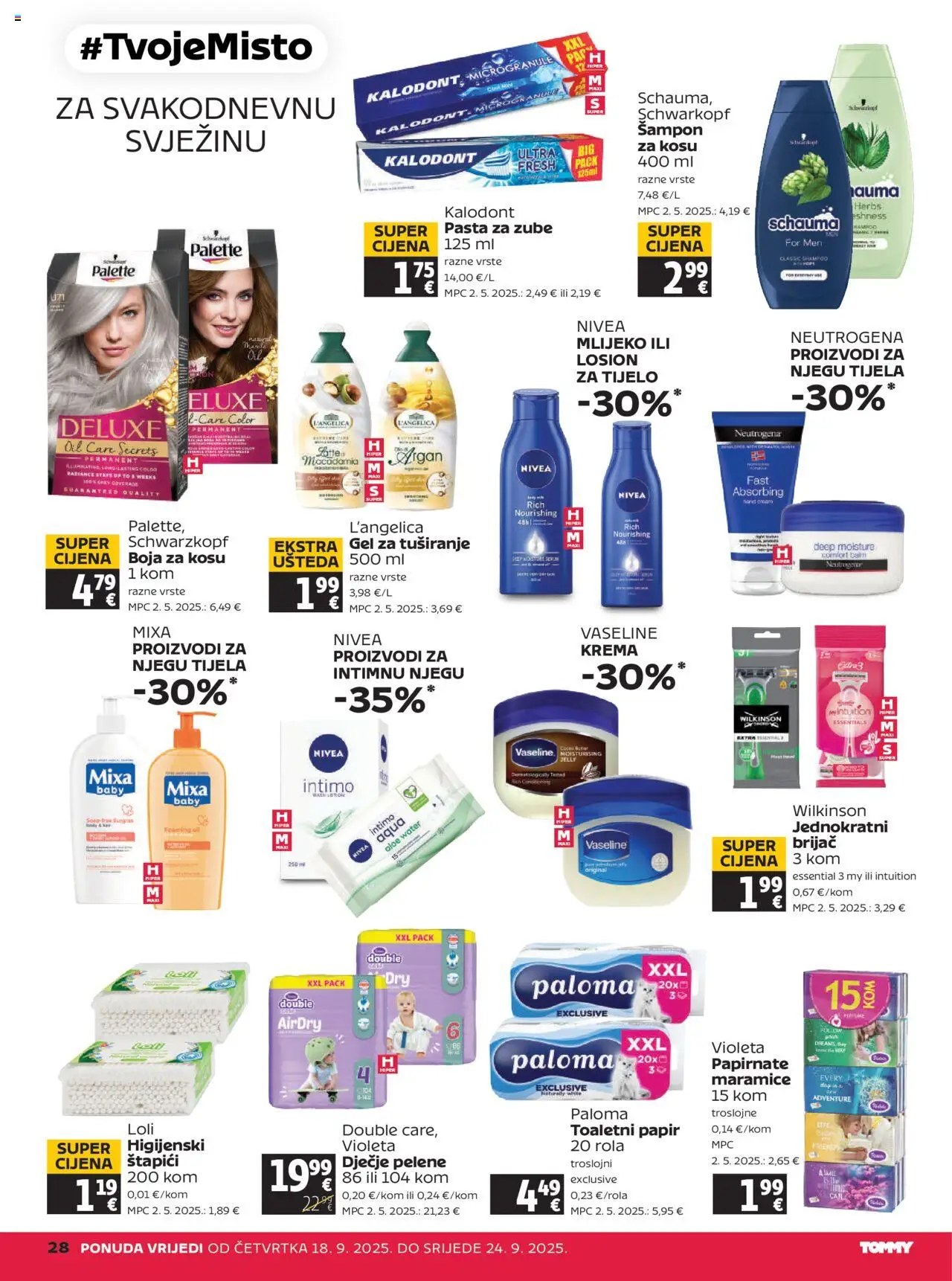 Tommy katalog | vrijedi od 18.09.2025 | Stranica: 28 | Proizvodi: Boja za kosu, Štapići, Violeta, L'Angelica