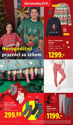Esmara / Esmara Men Džemper, Džemper. Veličine: za nju: XS-L (32-46)*, za njega: M - XXL (48-62)* - pregled Lidl kataloga - važi od 24.11.2025 | Strana: 12 | Proizvode: Džemper, Čarape, Helanke