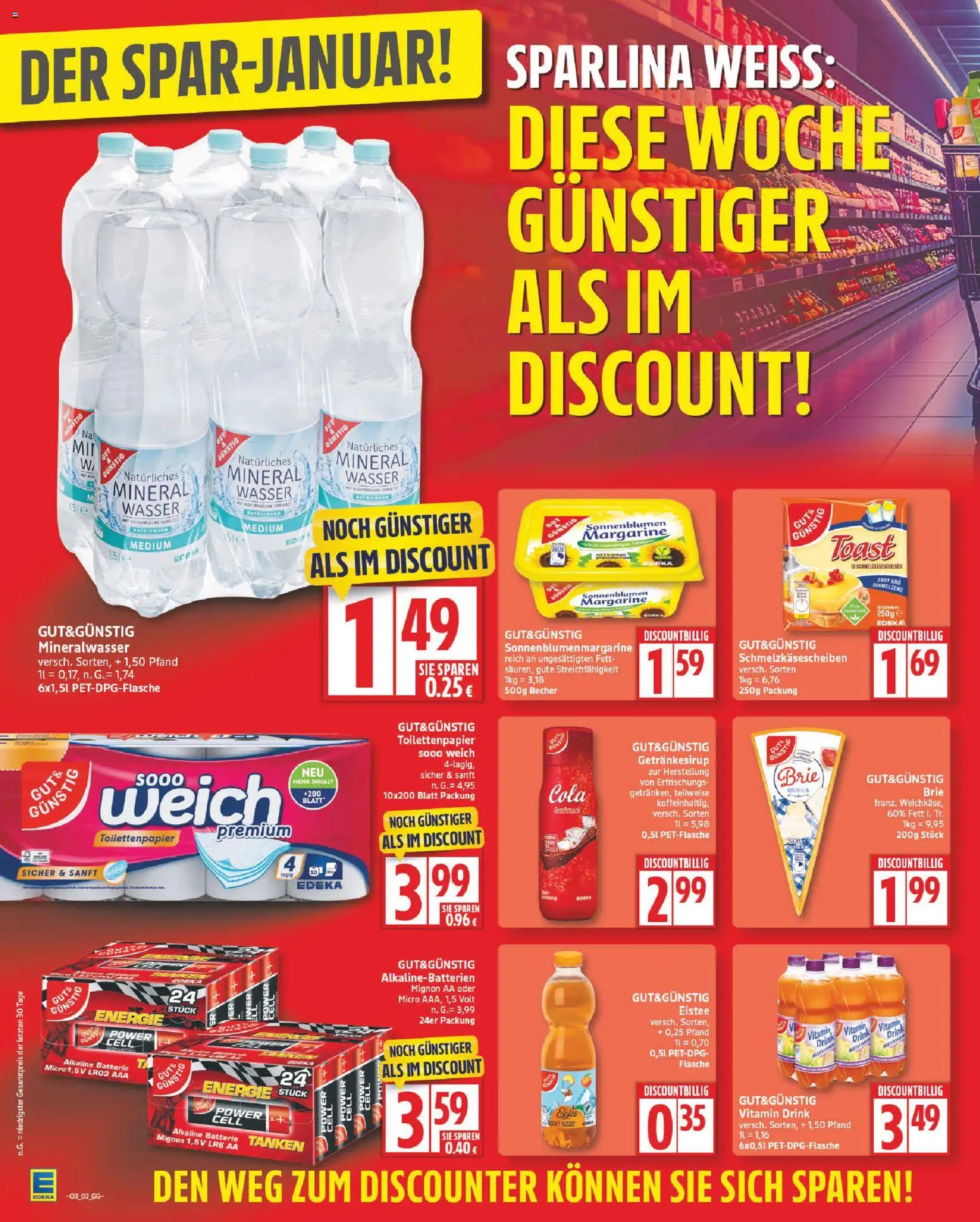 Edeka Prospekt 	 – gültig ab 12.01.2026 | Seite: 2 | Produkte: Cola, Toast, Mineralwasser, Wasser