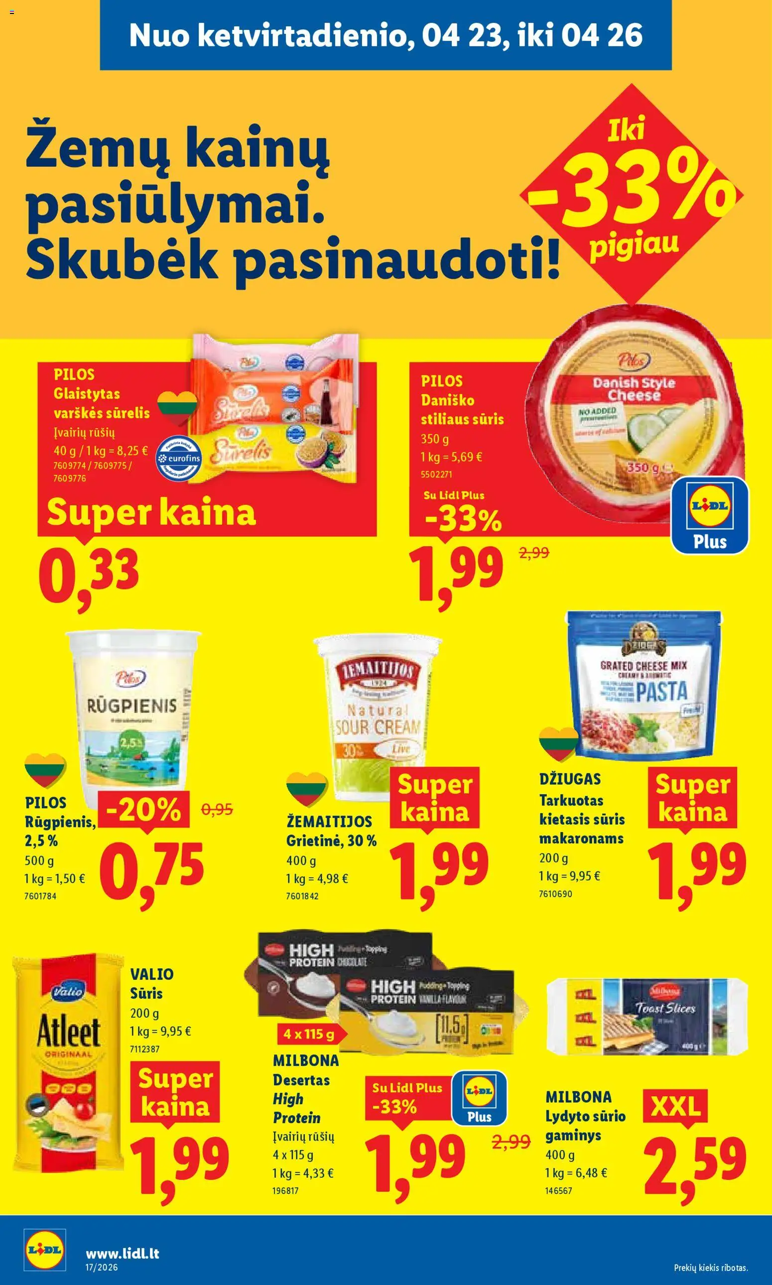 LIDL akcijos nuo 20.04.2026 | Puslapis: 28 | Prekių: Sūrelis, Sūris