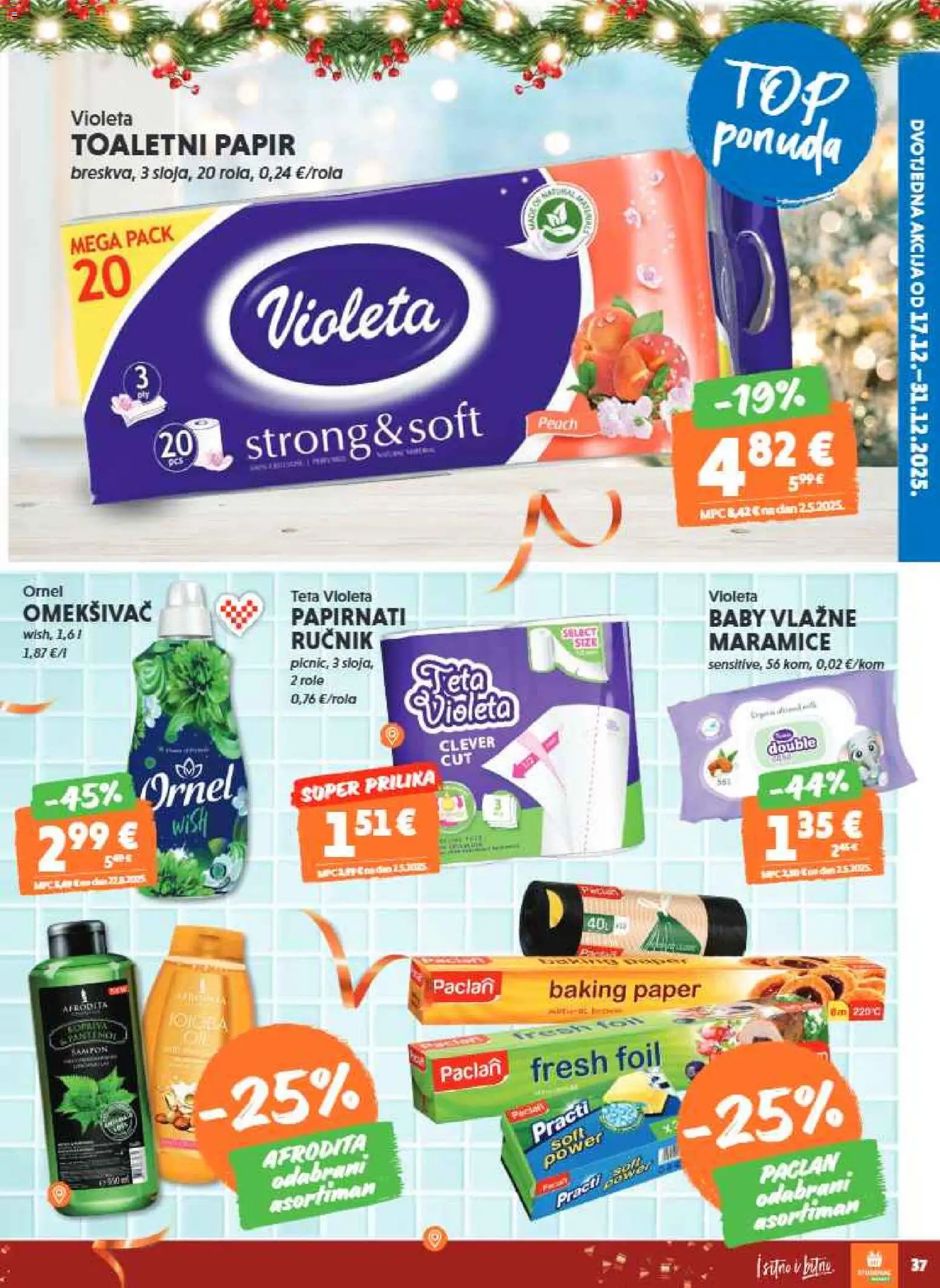 Studenac katalog | vrijedi od 17.12.2025 | Stranica: 37 | Proizvodi: Role, Šampon, Omekšivač, Violeta