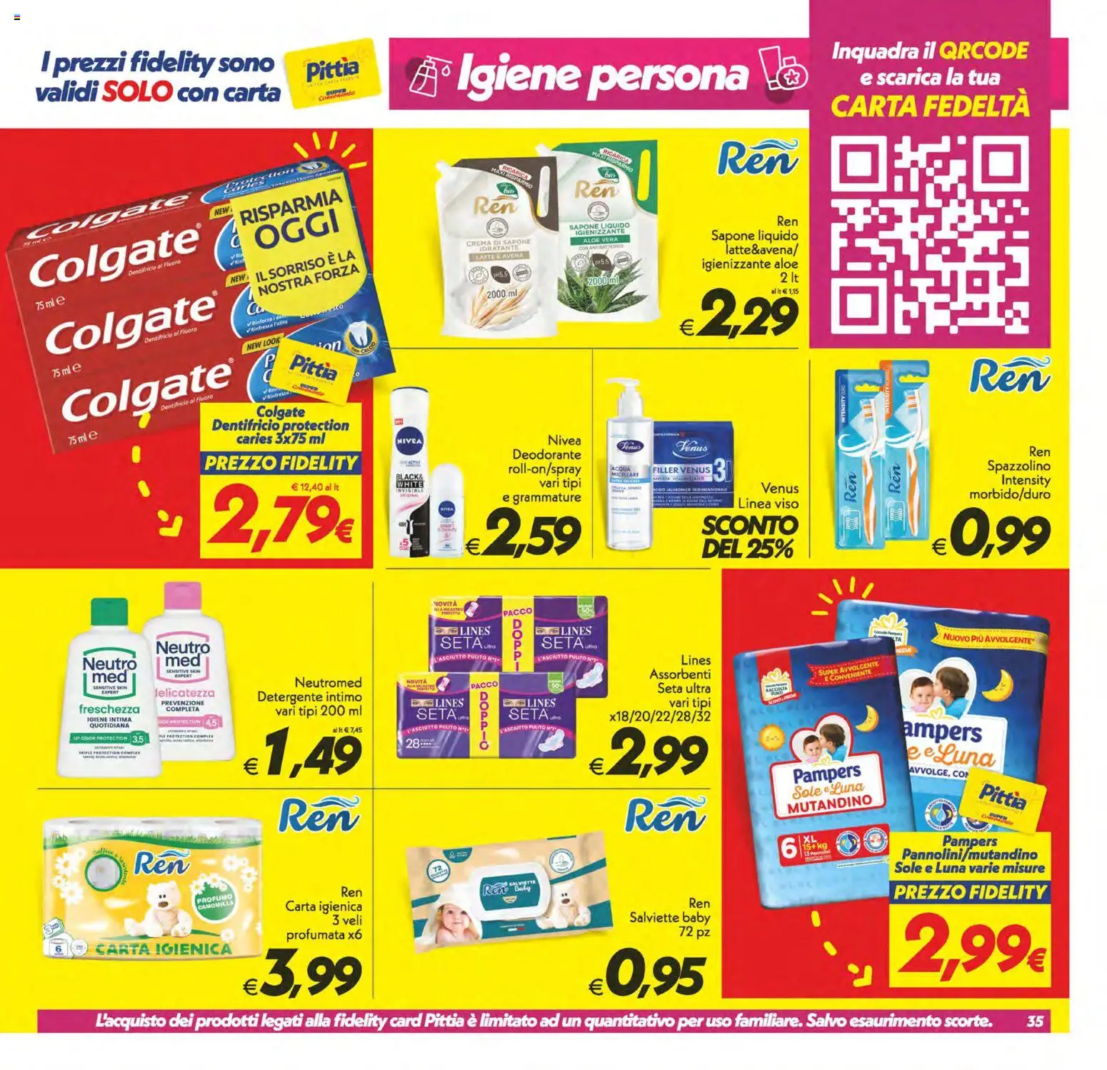 Volantino SuperConveniente del 27.11.2025 | Pagina: 35 | Prodotti: Deodorante, Dentifricio, Detergente, Profumo