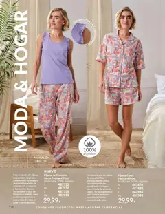 Vista previa Pijama de Pantalón Recto Postcard Print, Multicolor, 100% algodón. válido desde el 01.05.2026 | Página: 120 | Productos: Pijama