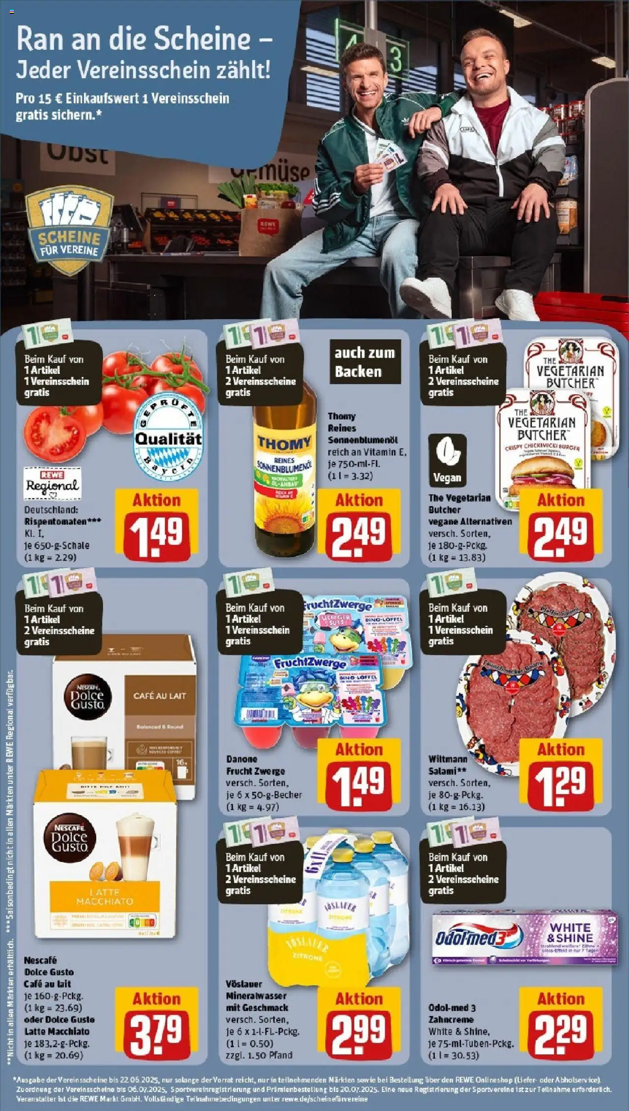 Rewe prospekt Nürnberg	 - gültig ab dem 01.06.2025 | Seite: 18 | Produkte: Burger, Mineralwasser, Salami, Dolce gusto