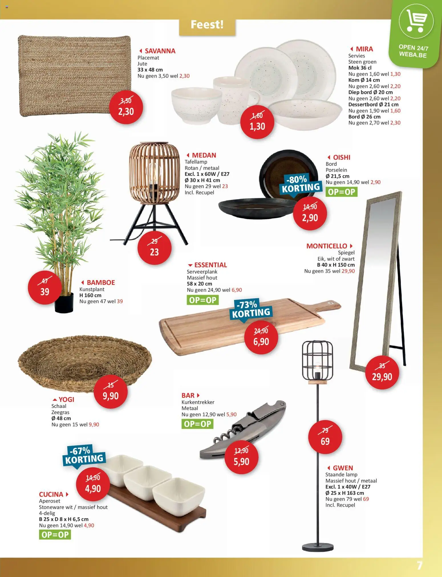 {H1} | Pagina: 7 | Producten: Spiegel, Servies, Kom, Bord