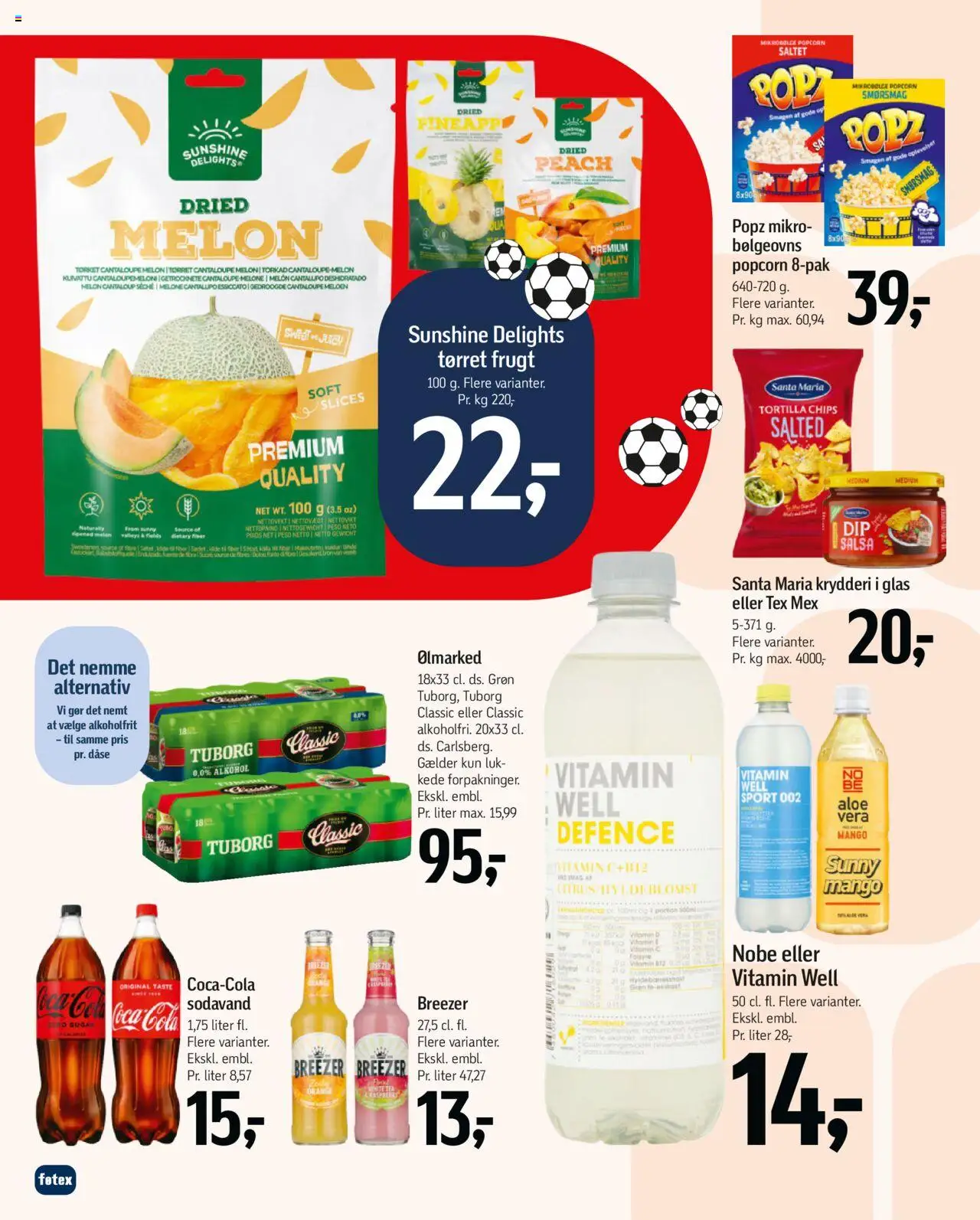 Føtex Tilbudsavis gyldig fra 25.07.2025 | Side: 4 | Produkter: Coca Cola, Chips, Sodavand, Tørret frugt