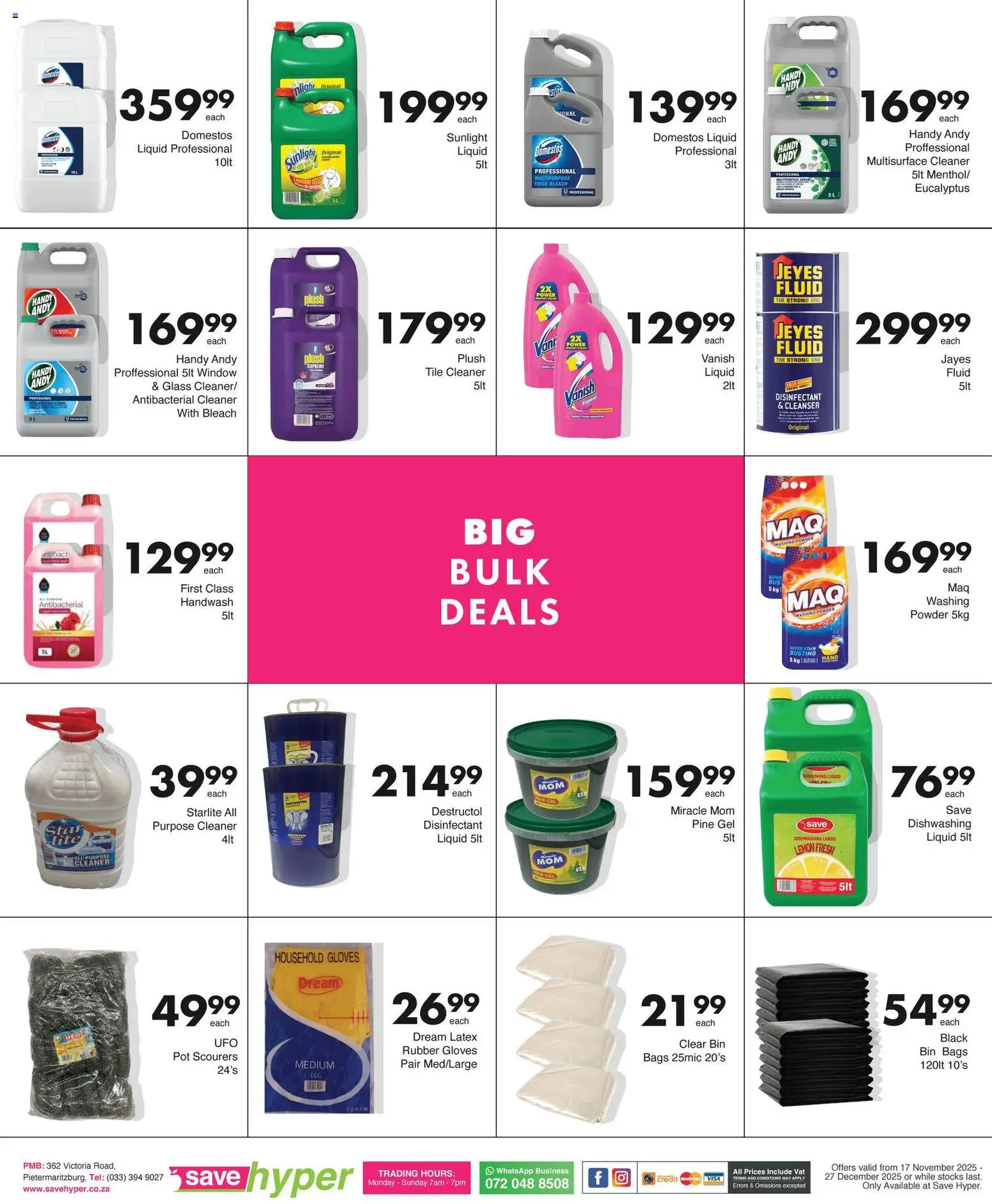 New Save catalogue – valid from 17.11.2025 | Page: 25 | Products: Handwash, Bleach, Washing powder, Dishwashing liquid