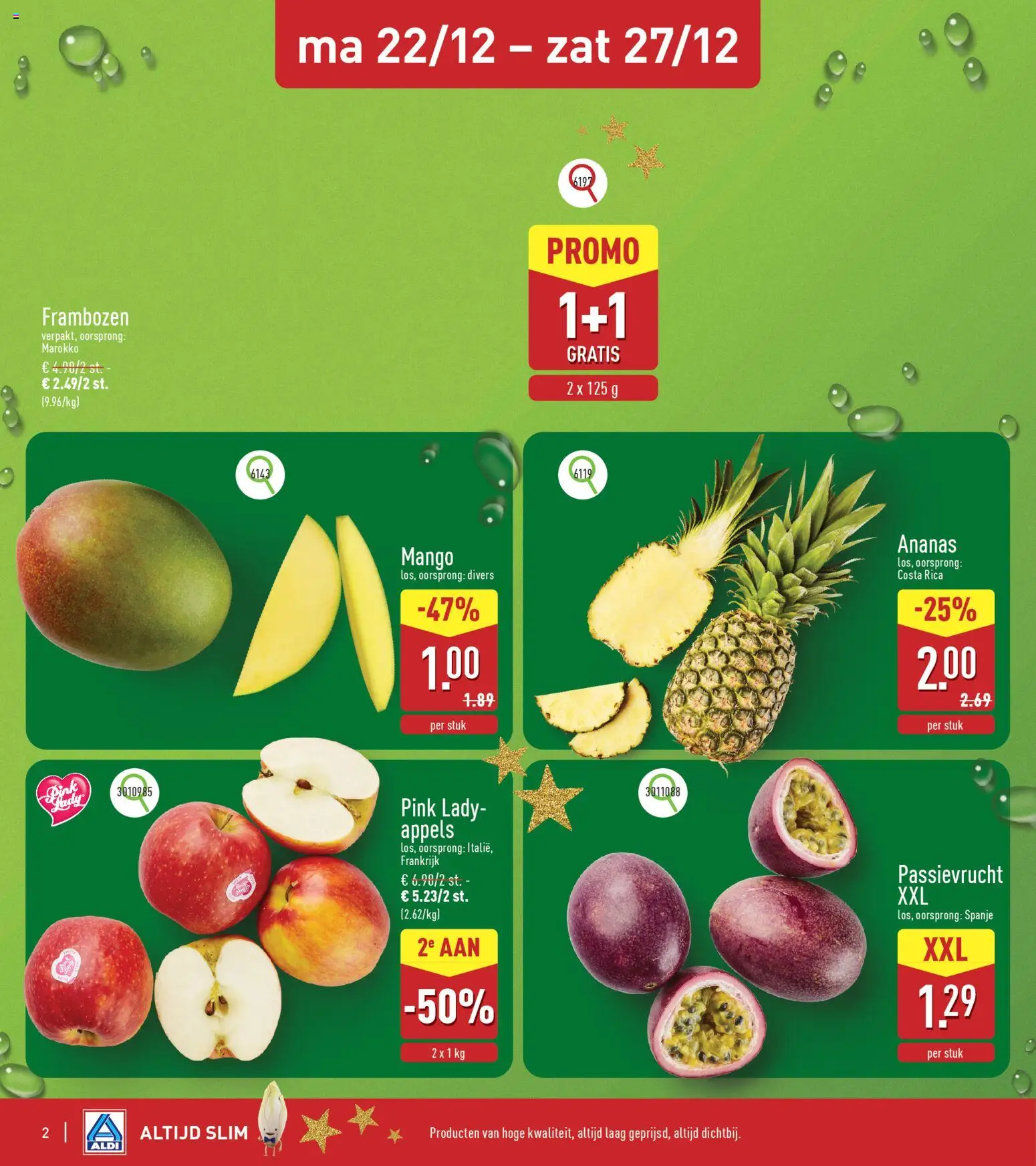 {H1} | Pagina: 2 | Producten: Appels, Ananas, Mango, Frambozen