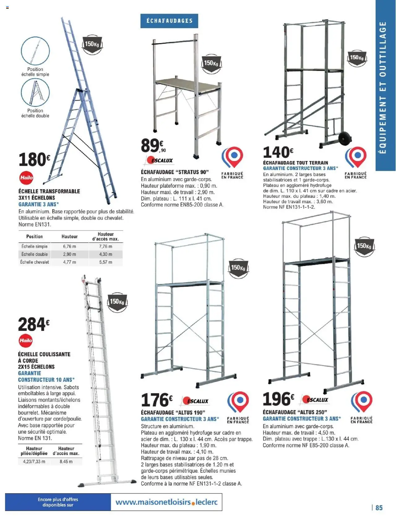  | Page: 85 | Produits: Plateau, Échafaudage, Chevalet, Cadre
