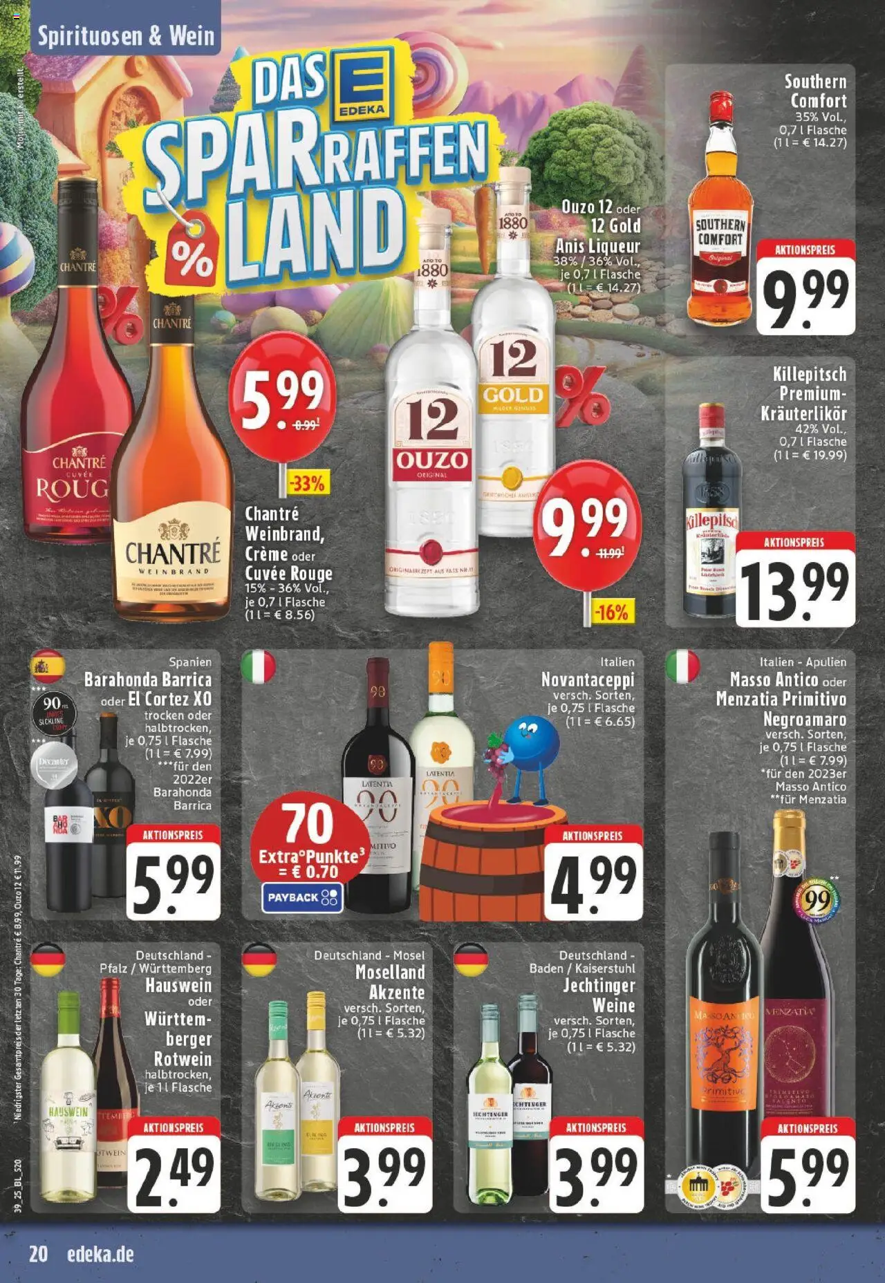 HIT - Mecklenburg-Vorpommern – gültig ab 22.09.2025 | Seite: 20 | Produkte: Rotwein, Creme, Chantré, Southern comfort