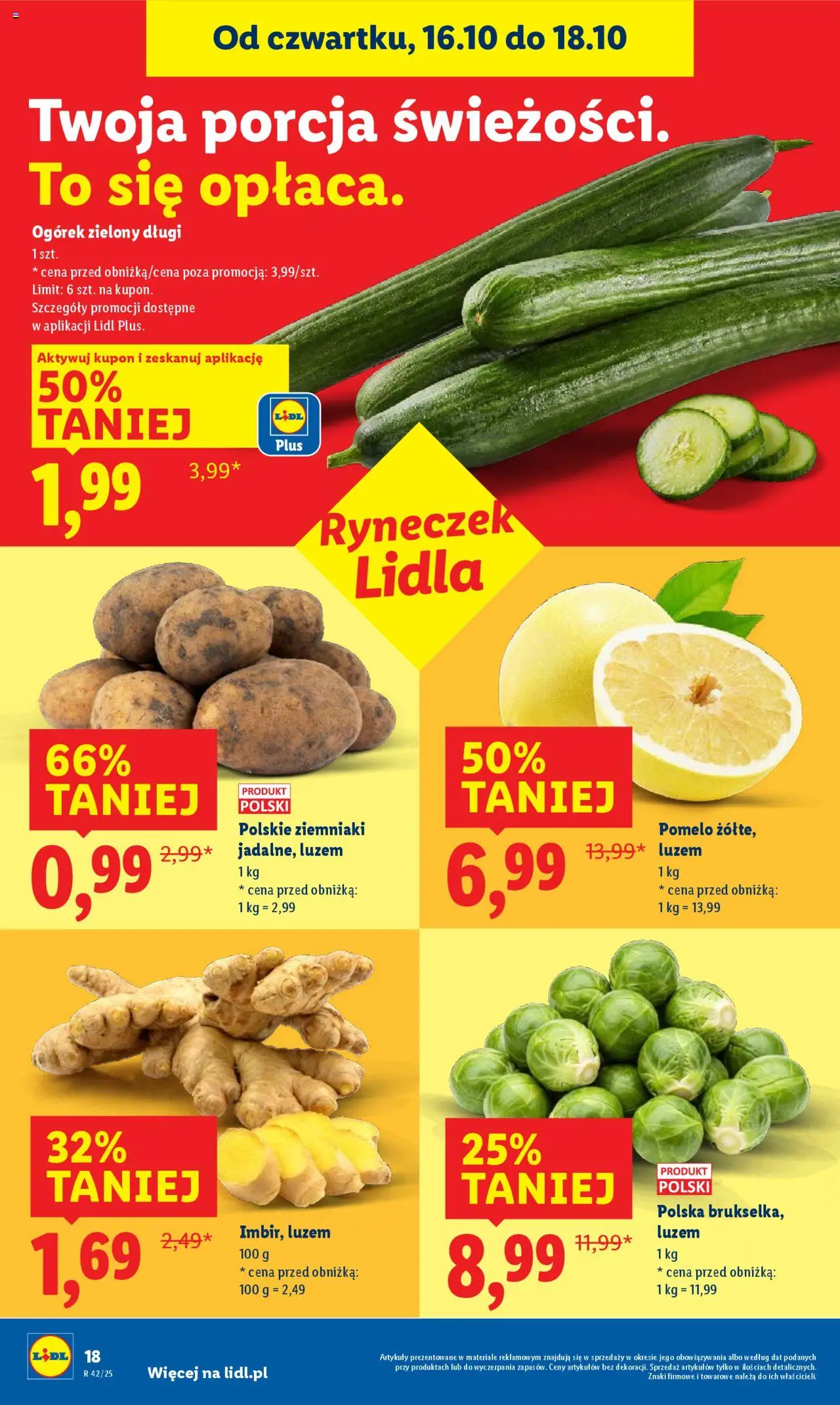 Lidl Gazetka od 16.10.2025 | Strona: 22 | Produkty: Pomelo, Ziemniaki