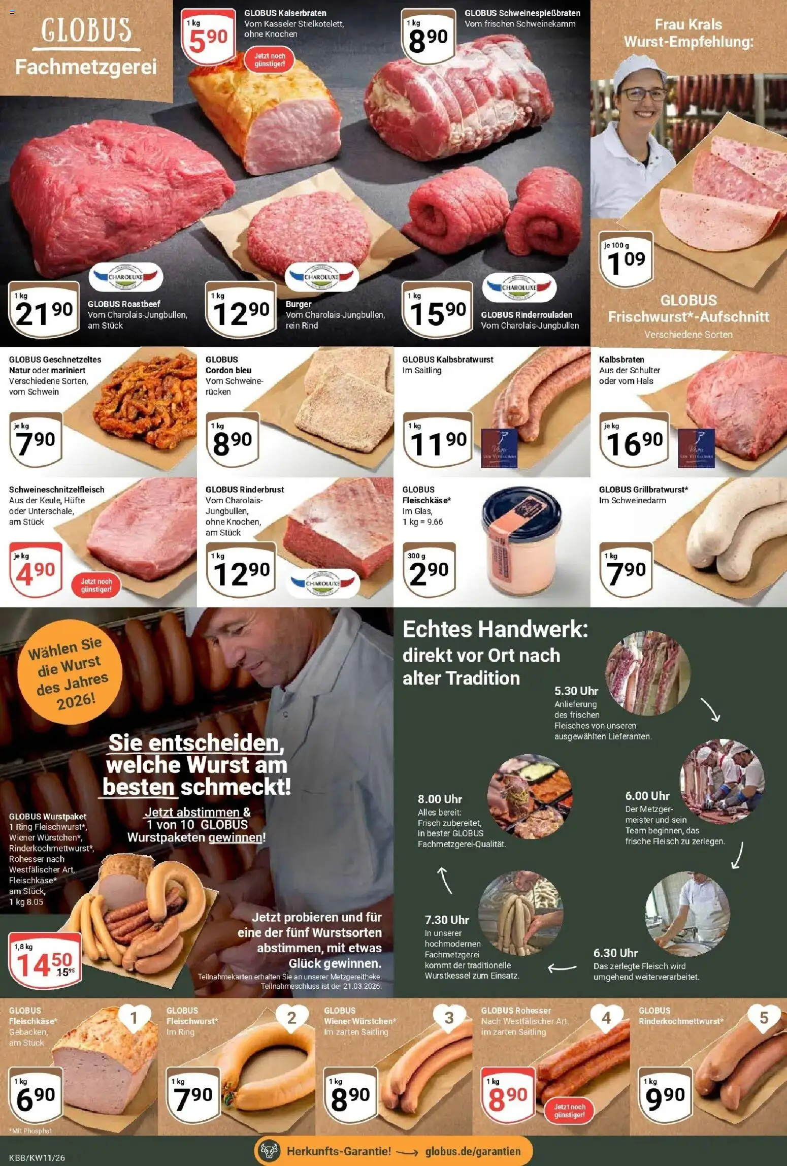 Globus prospekt Koblenz-Bubenheim	 – gültig ab 09.03.2026 | Seite: 9 | Produkte: Burger, Wurst, Fleisch, Uhr