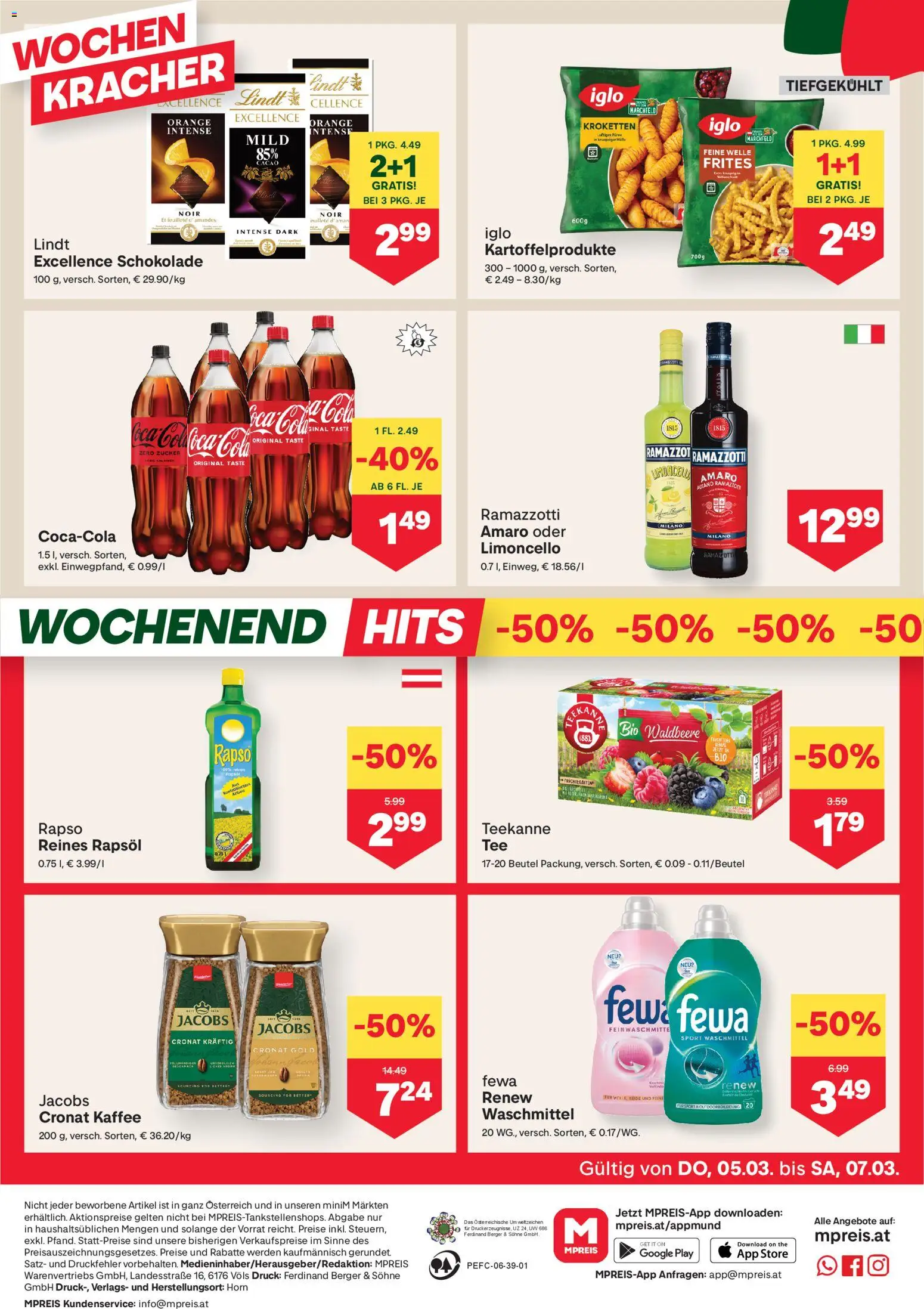 MPREIS Altenmarkt im Pongau gültig ab 05.03.2026 | Seite: 12 | Produkte: Zucker, Kaffee, Schokolade, Waschmittel