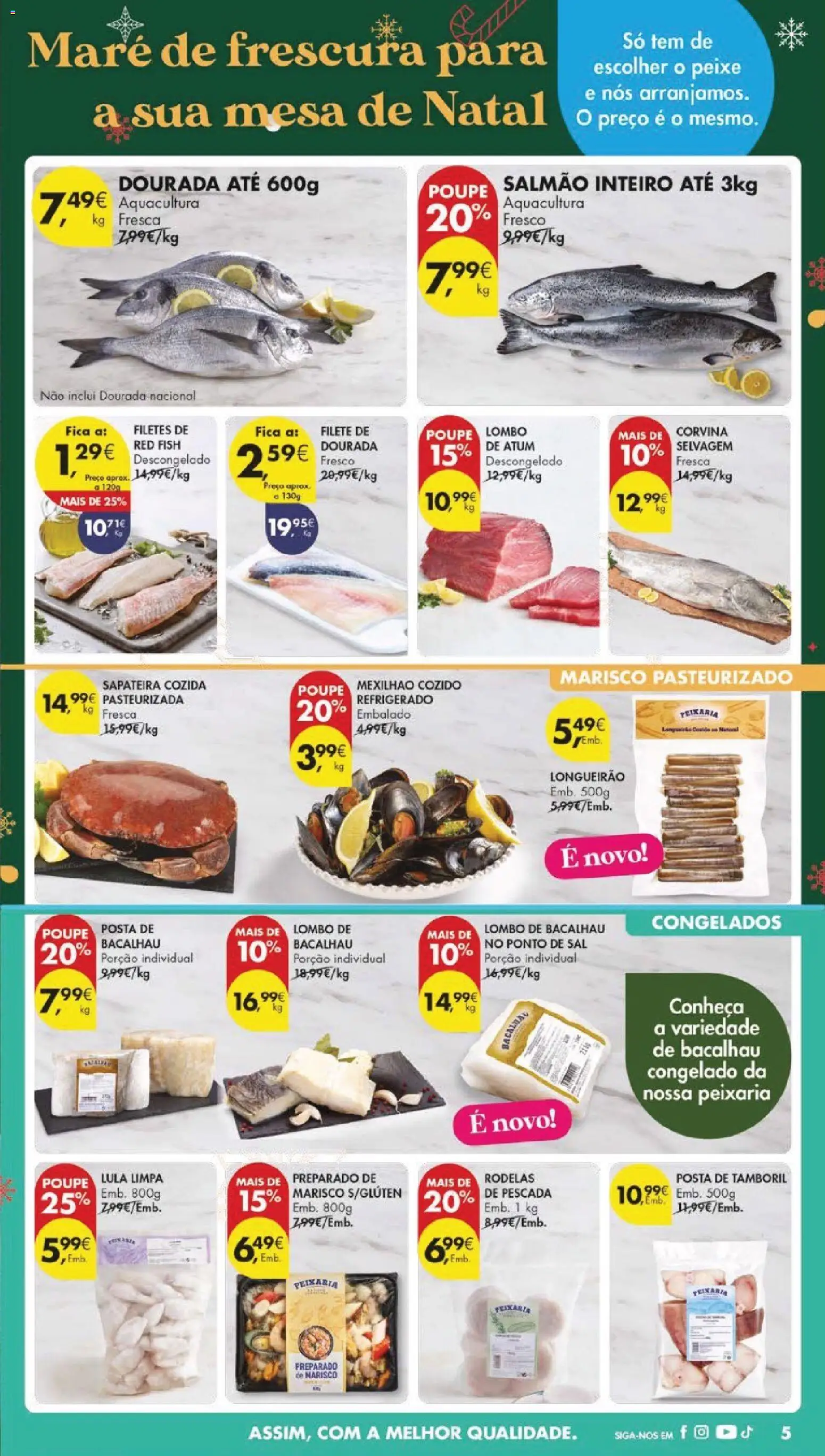 Pingo Doce folheto │ válido de 09.12.2025 | Página: 5 | Produtos: Dourada, Pescada, Mesa, Tamboril