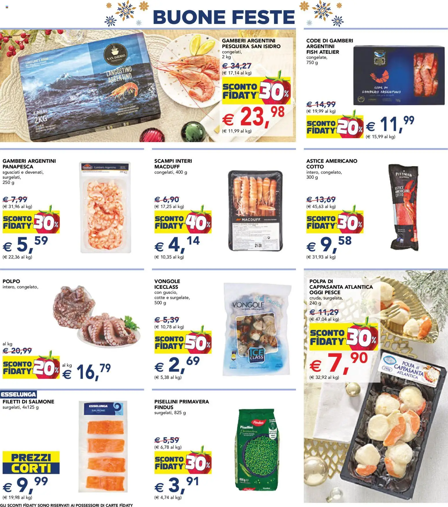 Volantino Esselunga S del 11.12.2025 | Pagina: 10 | Prodotti: Salmone, Pesce, Gamberi, Astice