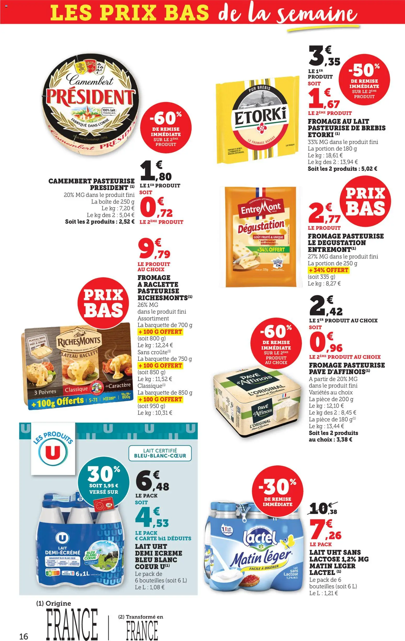{H1} | Page: 17 | Produits: Poids, Lait, Fromage, Camembert