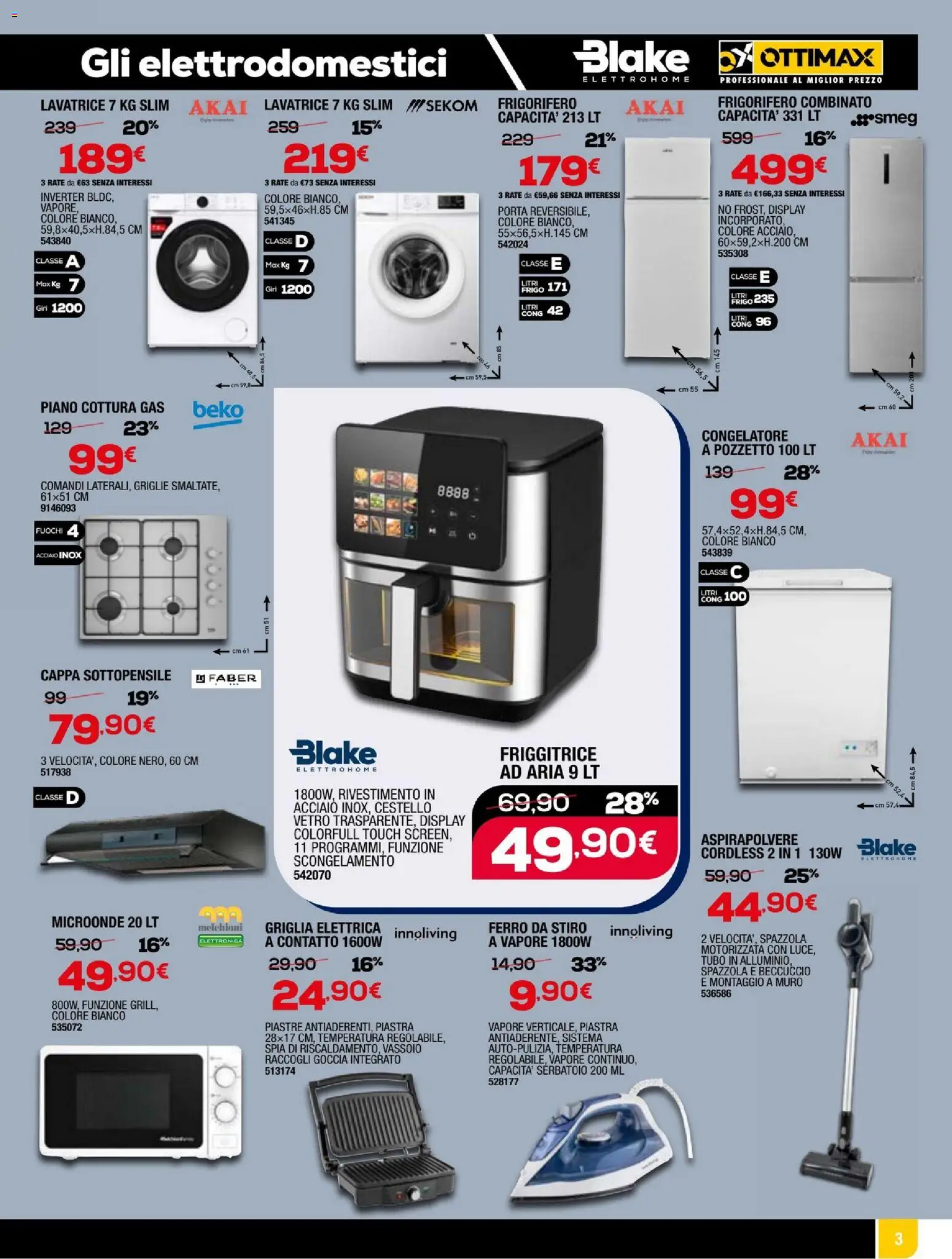 Volantino Ottimax del 05.03.2026 | Pagina: 11 | Prodotti: Spazzola, Frigorifero, Ferro da stiro, Friggitrice