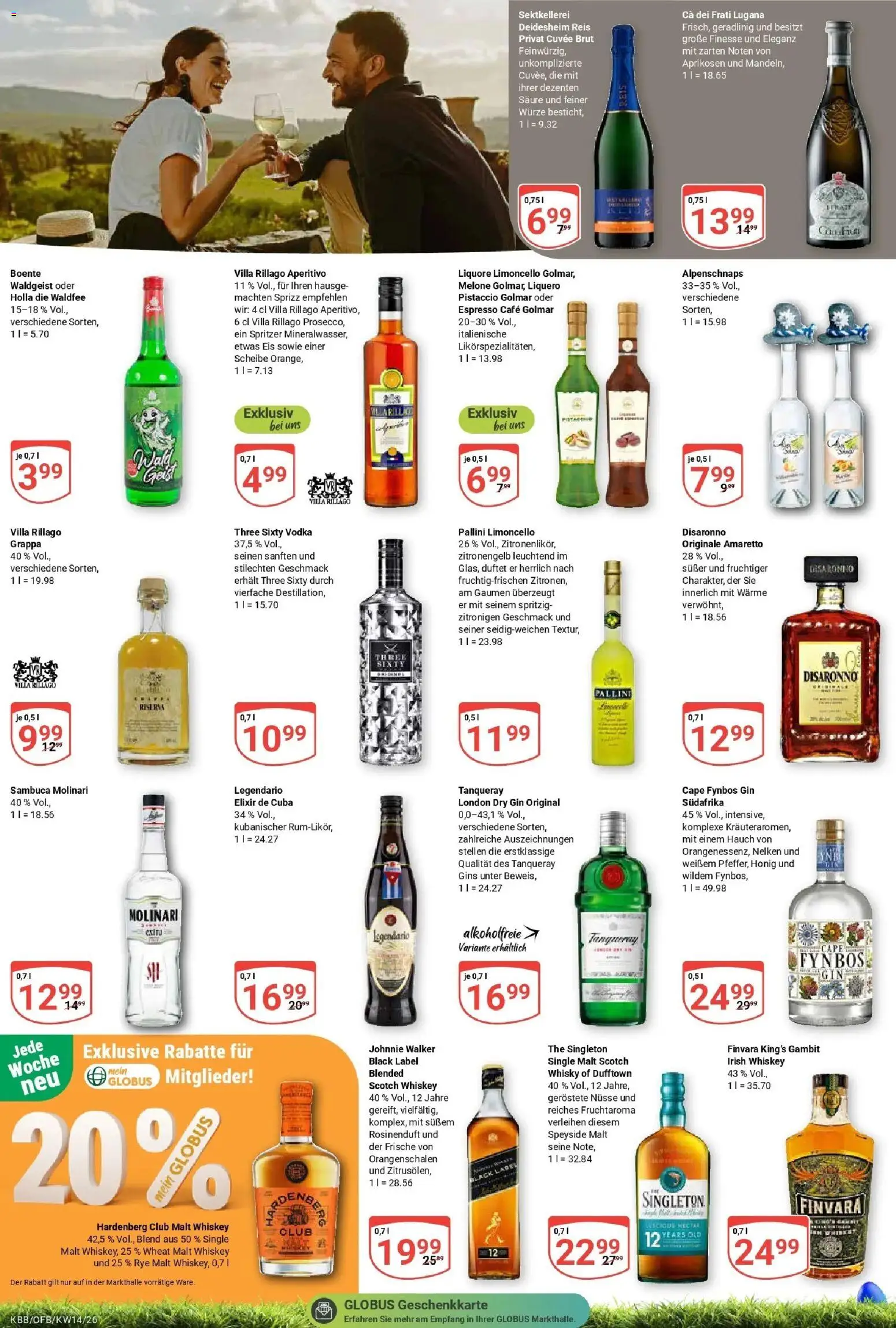 Globus prospekt Koblenz-Bubenheim	 – gültig ab 30.03.2026 | Seite: 23 | Produkte: Vodka, Reis, Gin, Johnnie walker