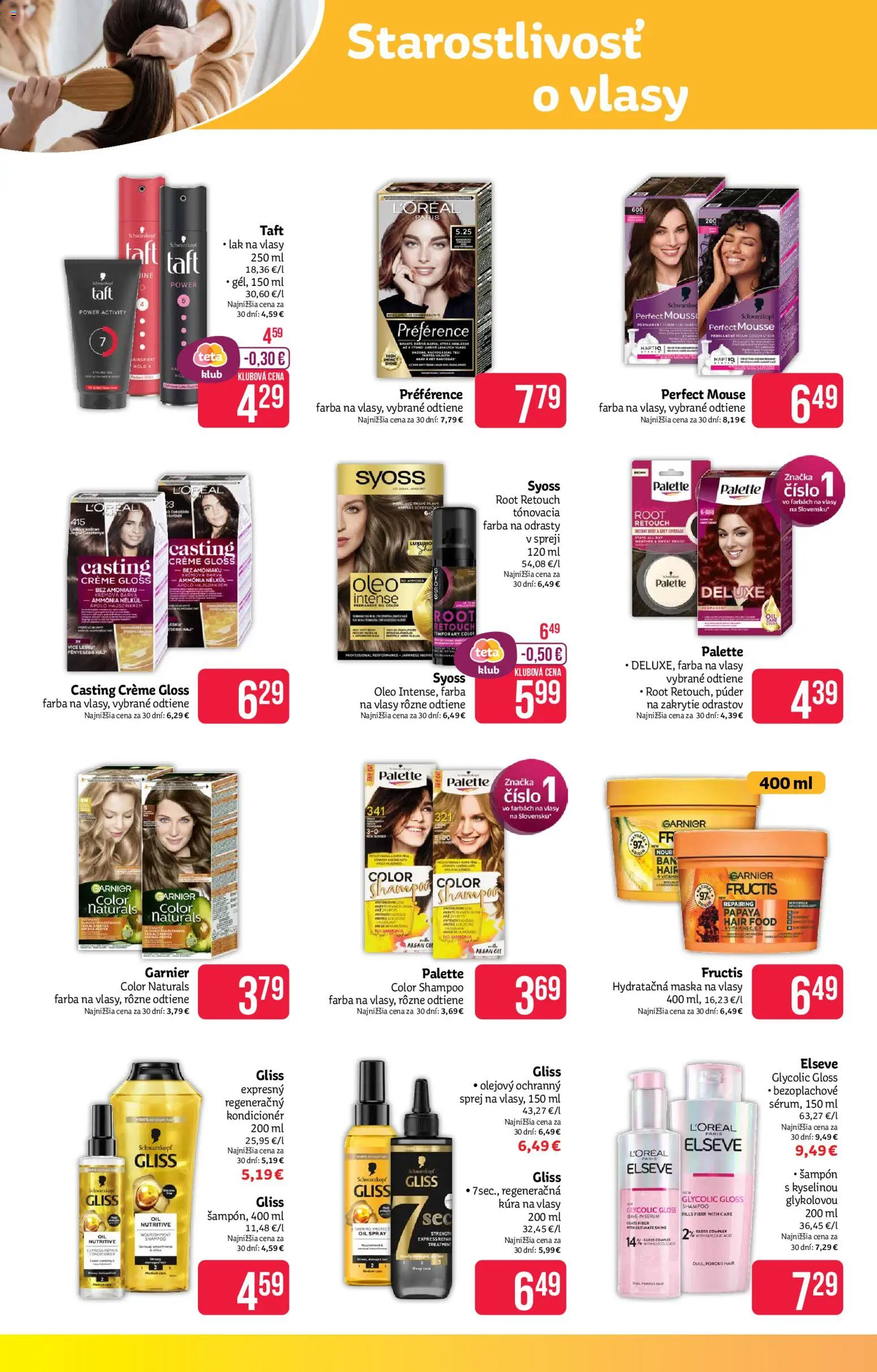 Nové Teta drogerie akcie – leták je platný od 24.11.2025 | Strana: 8 | Produkty: Maska na vlasy, Lak na vlasy, Farba na vlasy, Maska