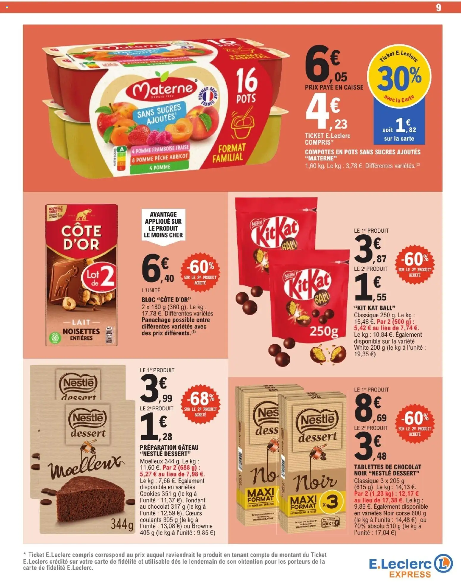 {H1} | Page: 9 | Produits: Fraise, Framboise, Pêche, Cookies