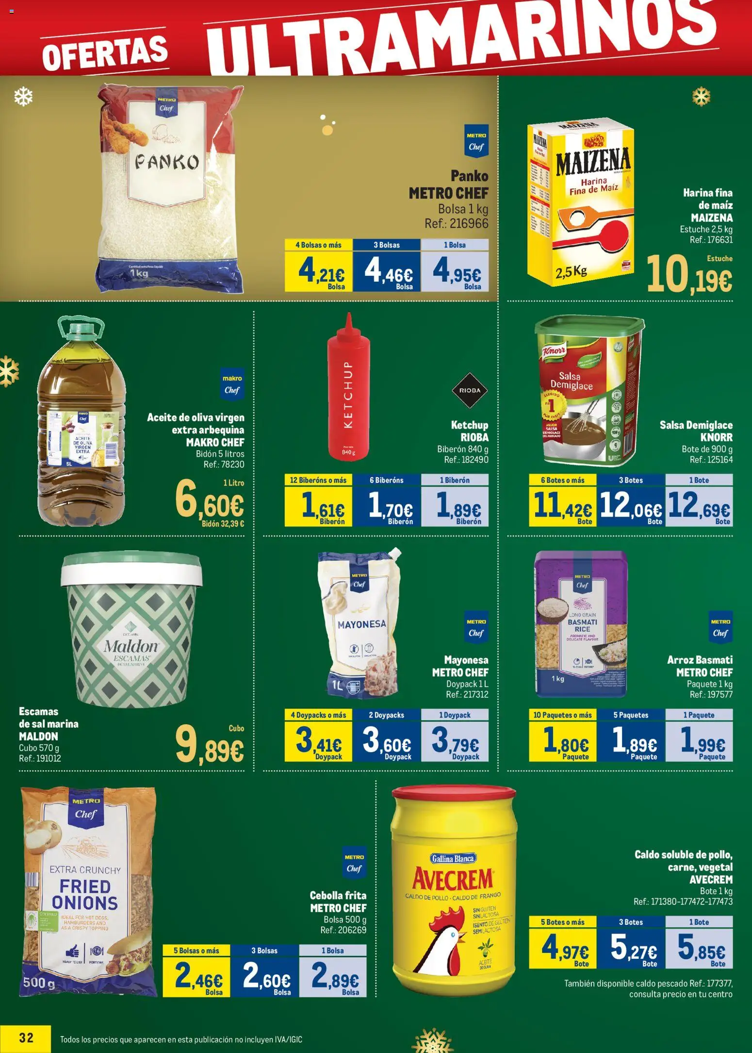 Makro - Precios Navidad Levante │ válido desde el 24.11.2025 | Página: 32 | Productos: Arroz, Aceite de oliva, Παγωμένο τσάι, Οθόνη προβολής