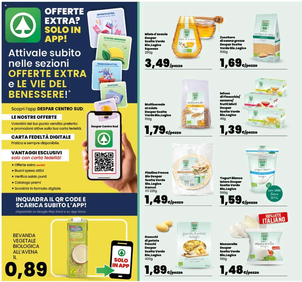 Volantino Interspar del 13.10.2025 | Pagina: 12 | Prodotti: Yogurt, Mozzarella, Piadina, Miele