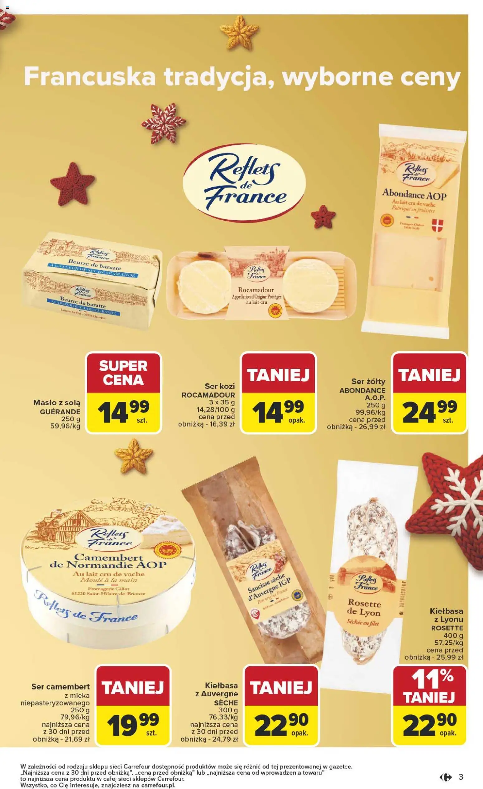 Carrefour Gazetka - Święta od 01.12.2025 | Strona: 3 | Produkty: Ser kozi, Ser camembert, Camembert, Ser