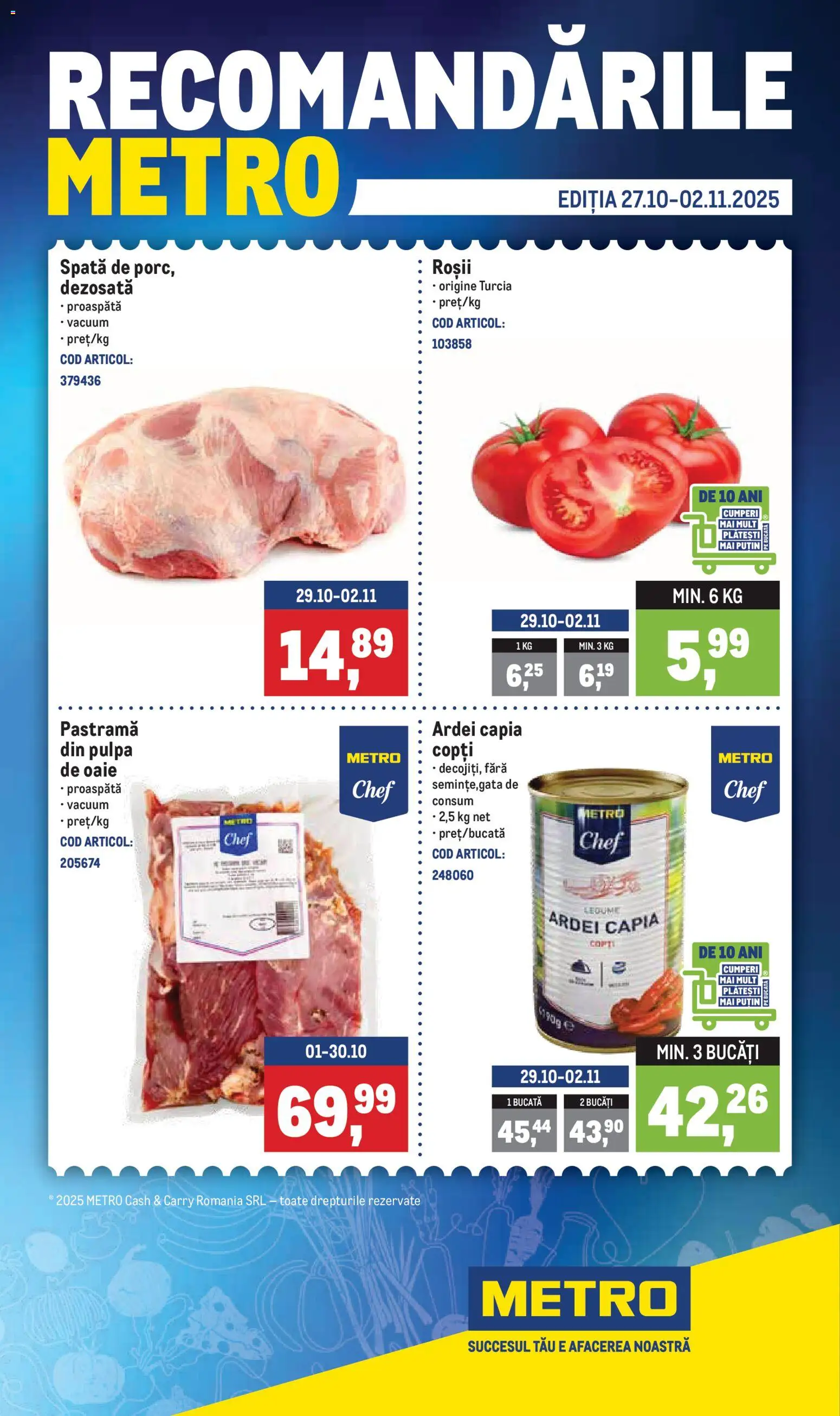 Noul catalog Metro – valabil de la 27.10.2025 | Pagină: 1 | Produse: Ardei, Konuşturucu Kuş Yemleri, Roșii