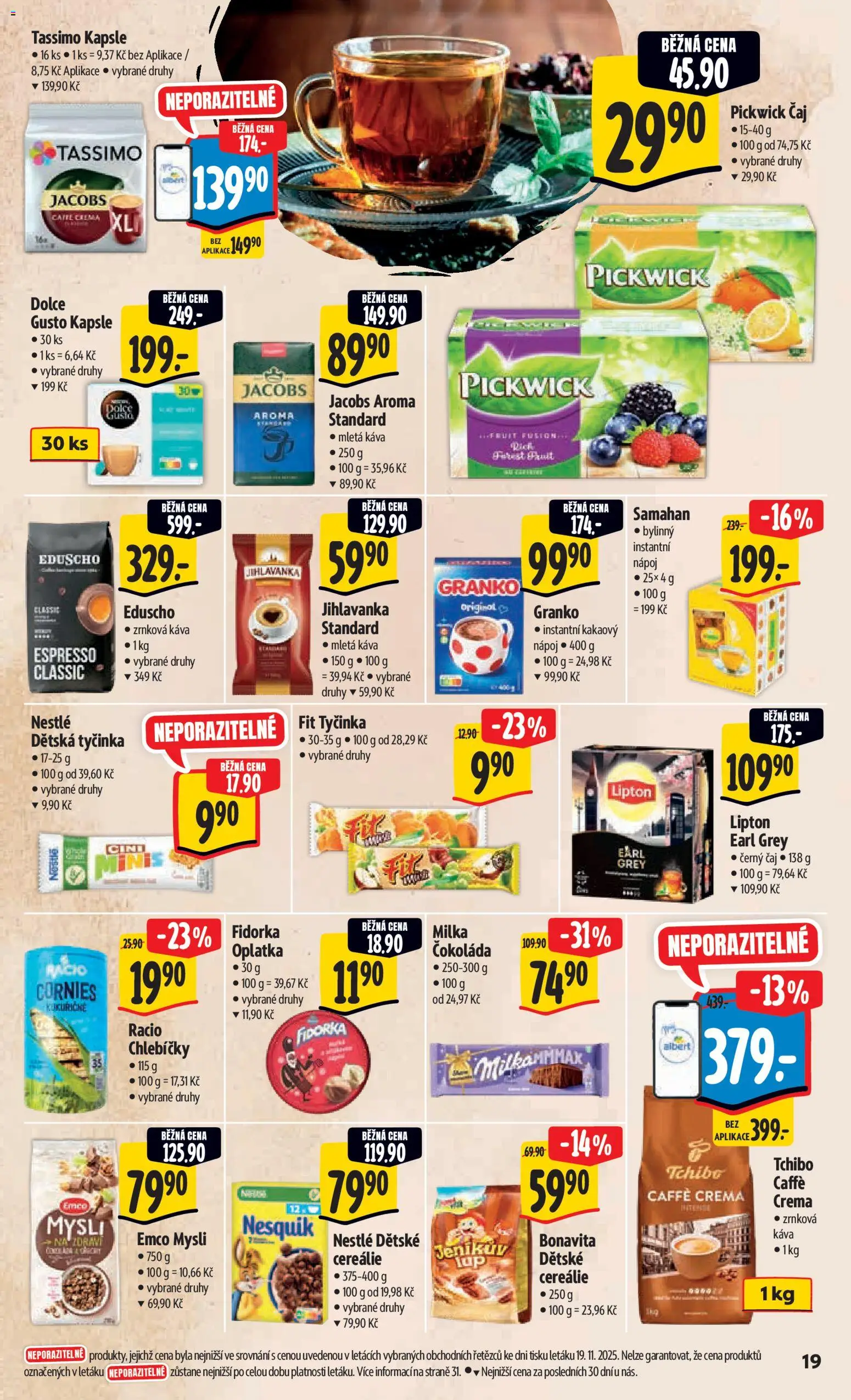 Albert leták - Hypermarket od 26.11.2025 | Strana: 29 | Produkty: Tassimo kapsle, Káva, Milka, Cereálie