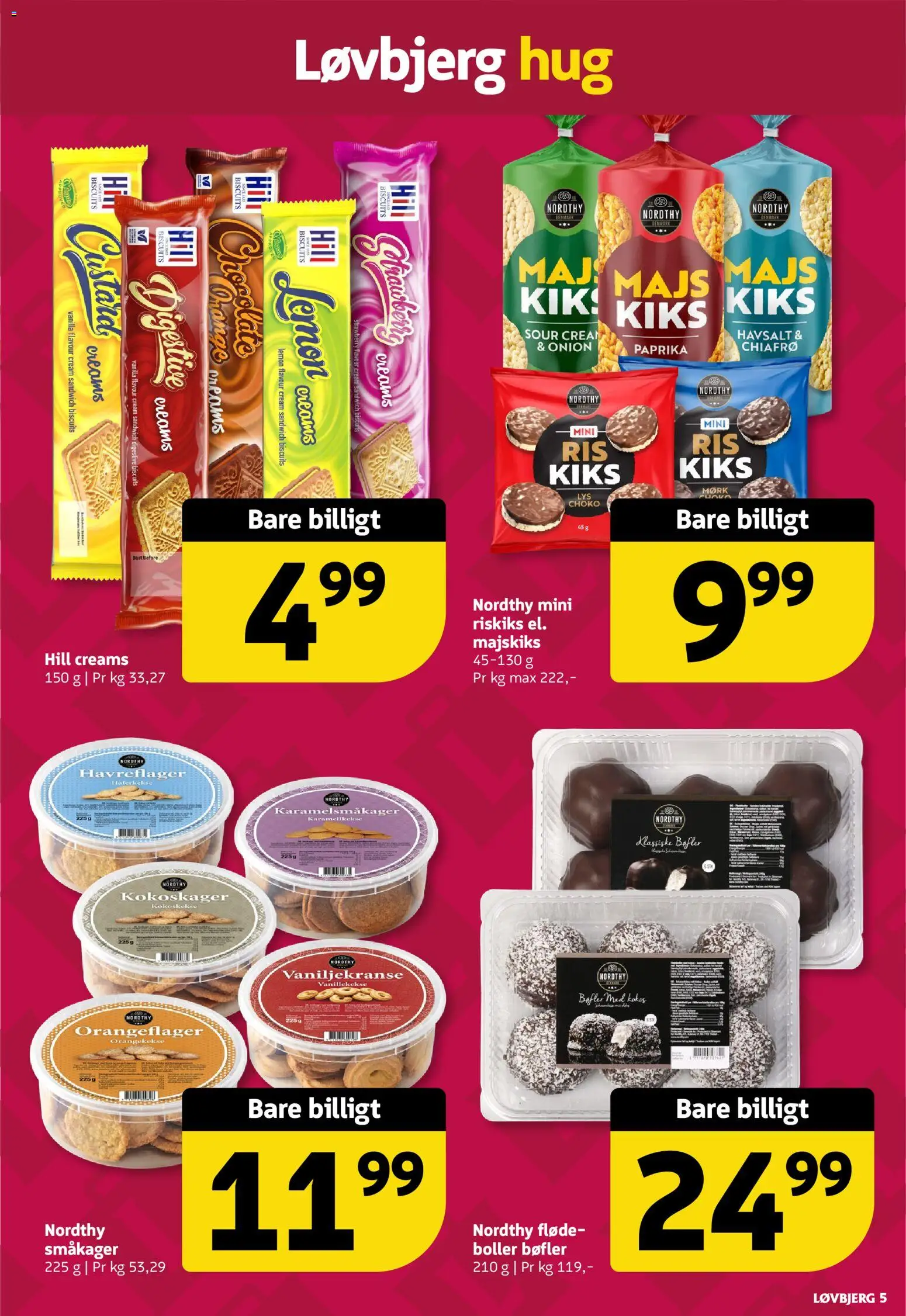 Løvbjerg tilbudsavis – gyldig fra 13.03.2026 | Side: 5 | Produkter: Vaniljekranse, Havreflager, Småkager, Majs