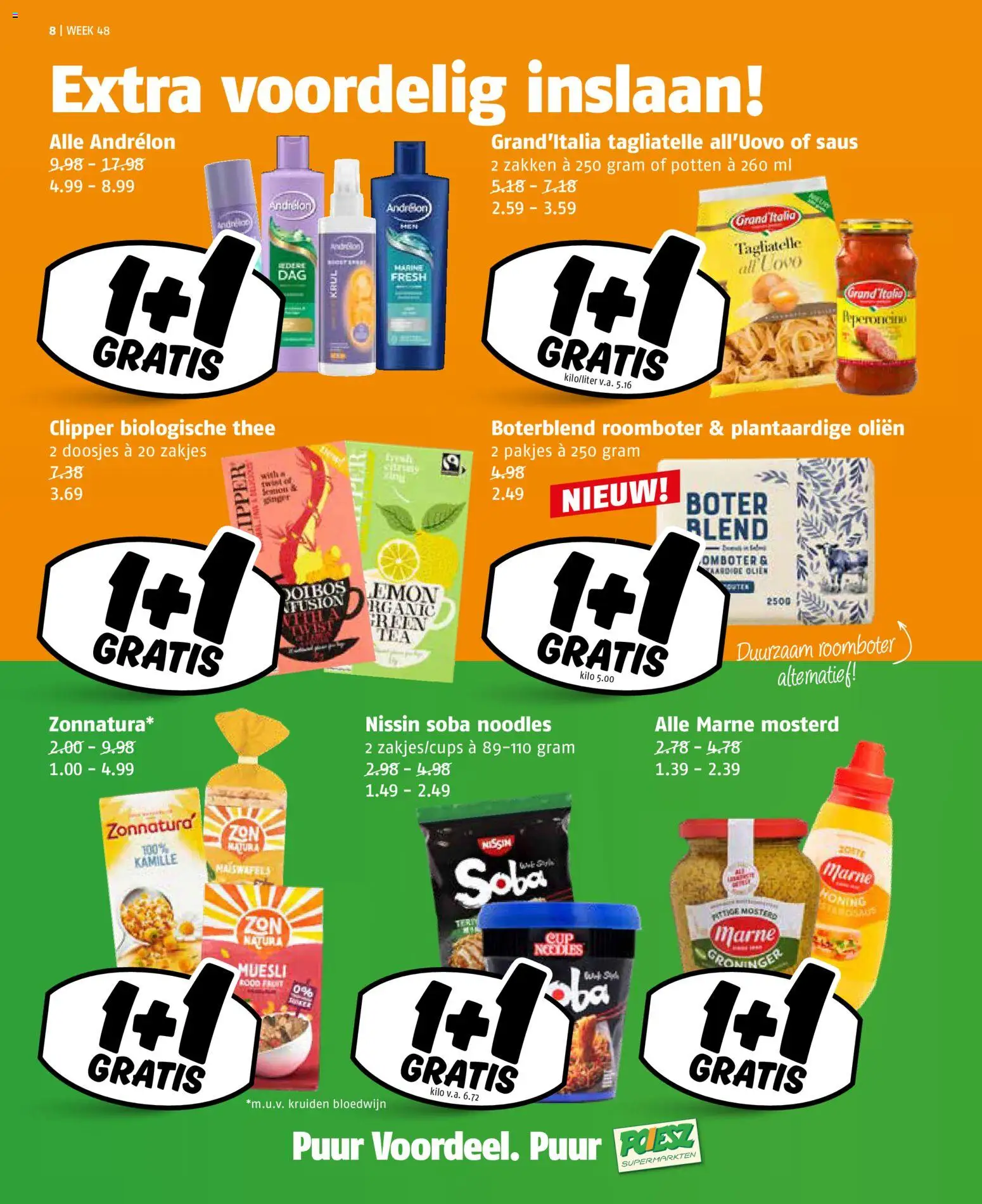 {H1} | Pagina: 8 | Producten: Boter, Thee, Roomboter, Saus