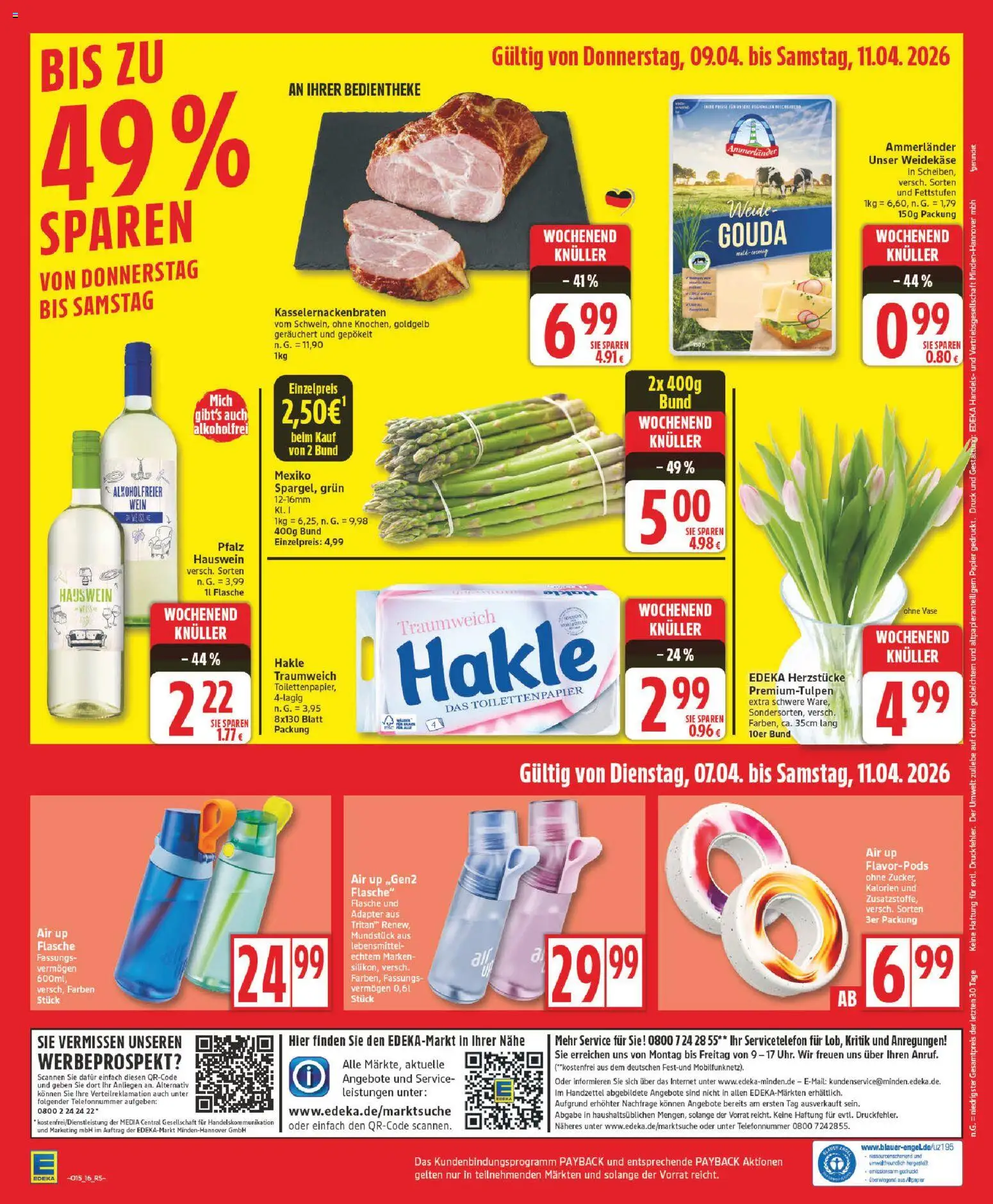 Edeka Prospekt 	 – gültig ab 07.04.2026 | Seite: 16 | Produkte: Gouda, Vase, Wein, Toilettenpapier